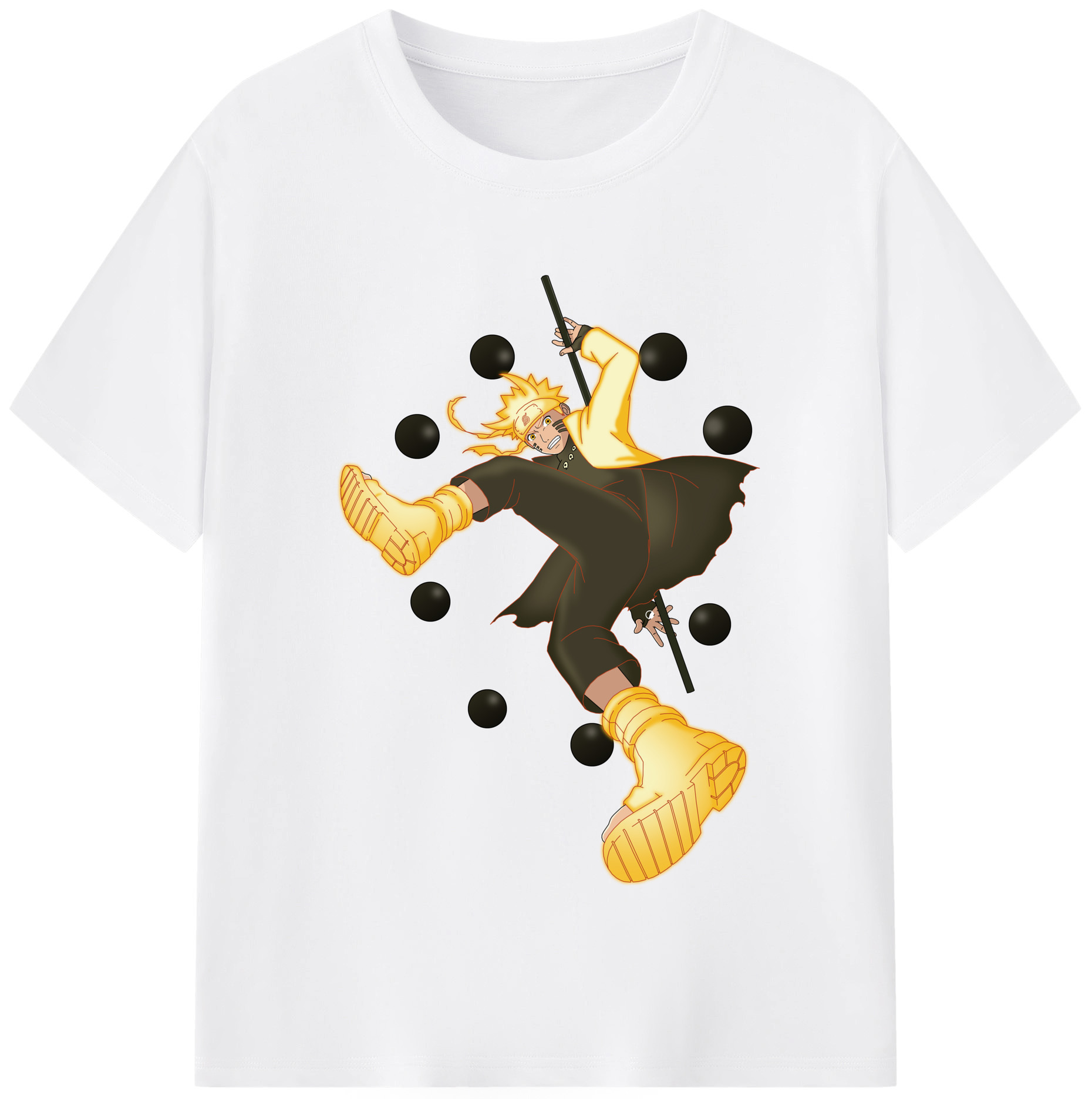 （画像用） NARUTO -ナルト- うずまき ナルト Uzumaki Naruto 綿100％半袖Tシャツ（フロントプリント）
