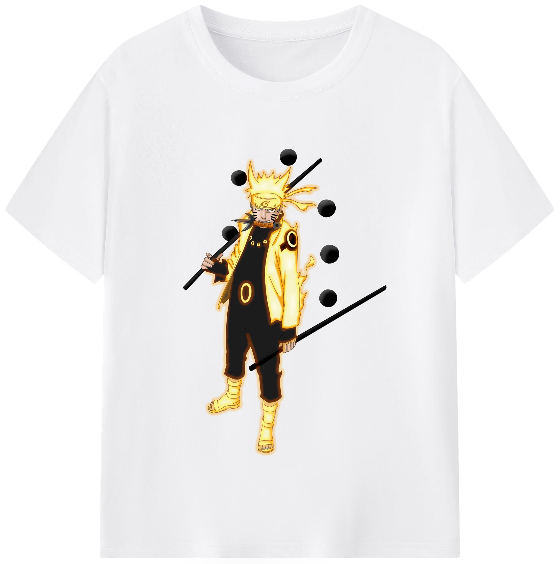 （画像用） NARUTO -ナルト- うずまき ナルト Uzumaki Naruto 綿100％半袖Tシャツ（フロントプリント）