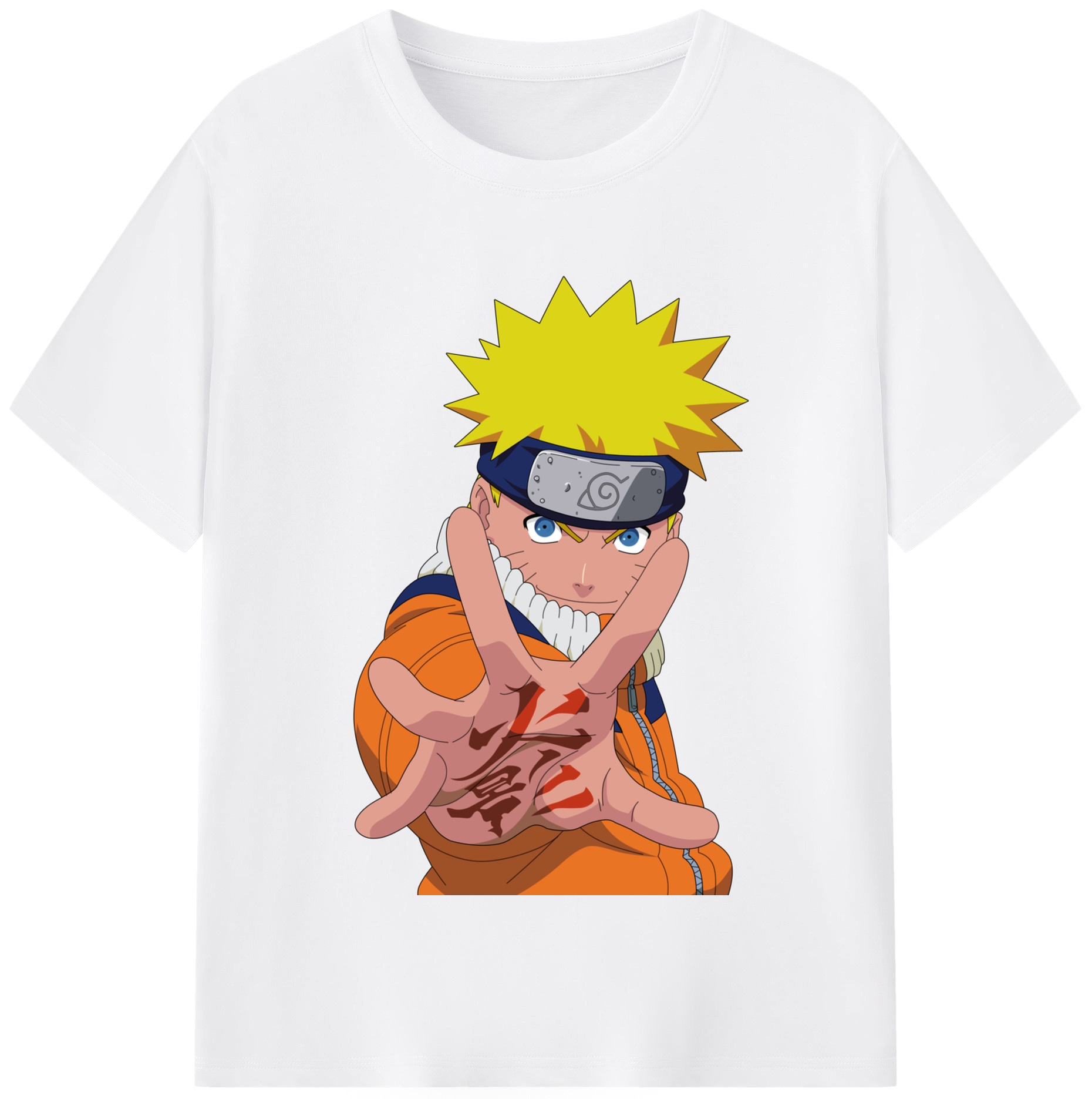（画像用） NARUTO -ナルト- うずまき ナルト Uzumaki Naruto 綿100％半袖Tシャツ（フロントプリント）