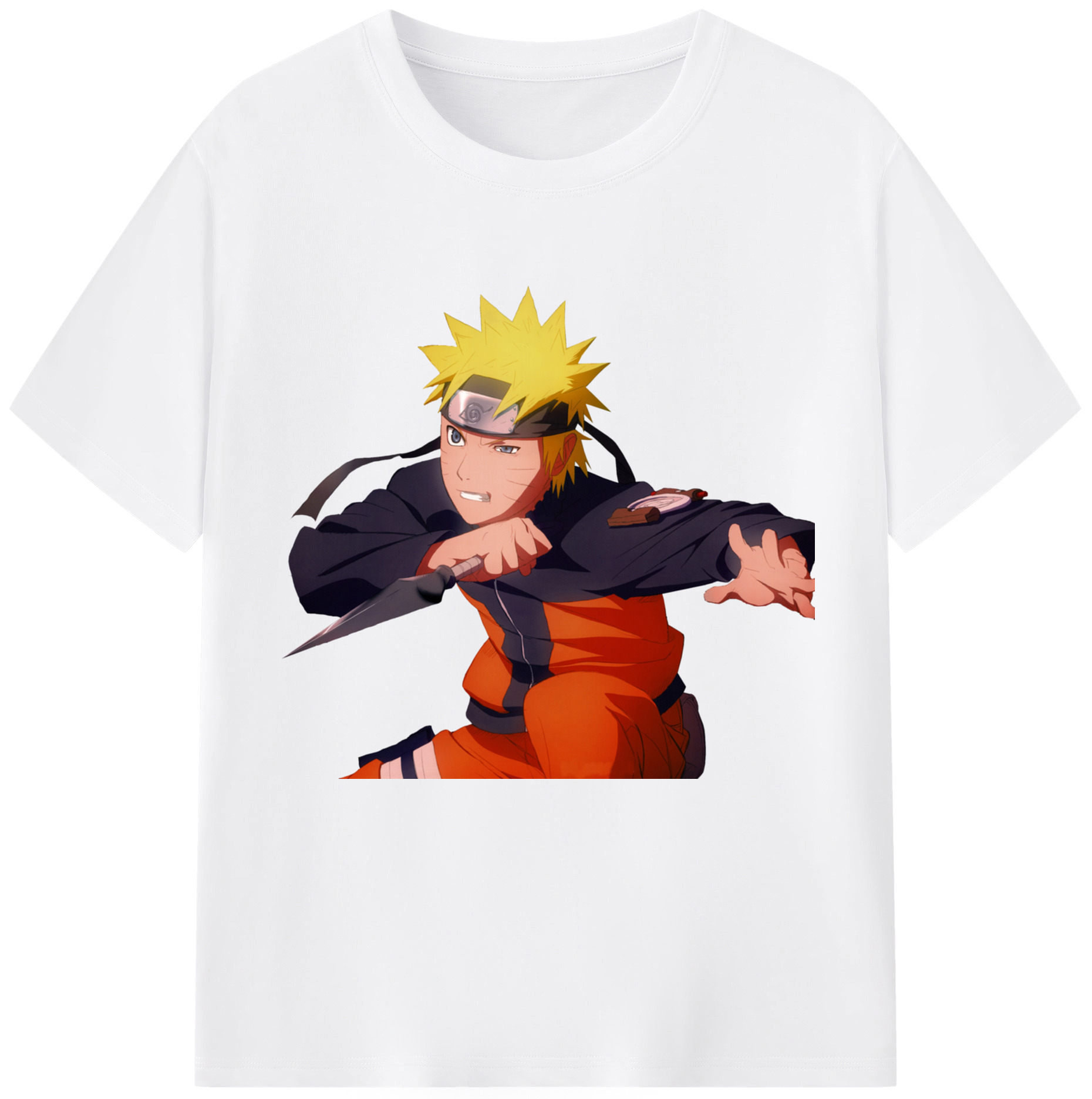 （画像用） NARUTO -ナルト- うずまき ナルト Uzumaki Naruto 綿100％半袖Tシャツ（フロントプリント）