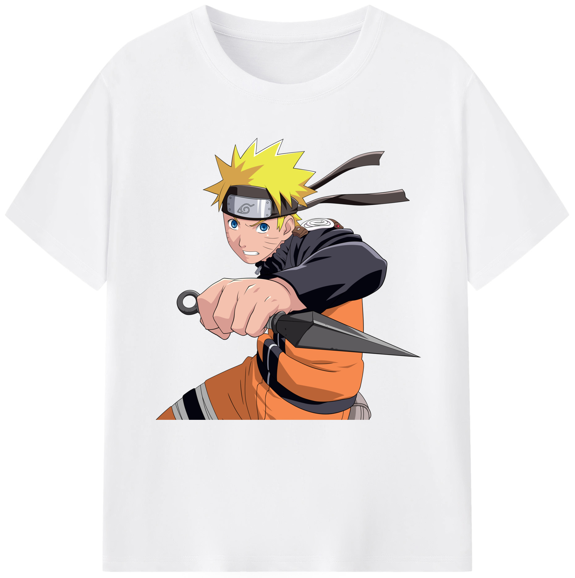 （画像用） NARUTO -ナルト- うずまき ナルト Uzumaki Naruto 綿100％半袖Tシャツ（フロントプリント）
