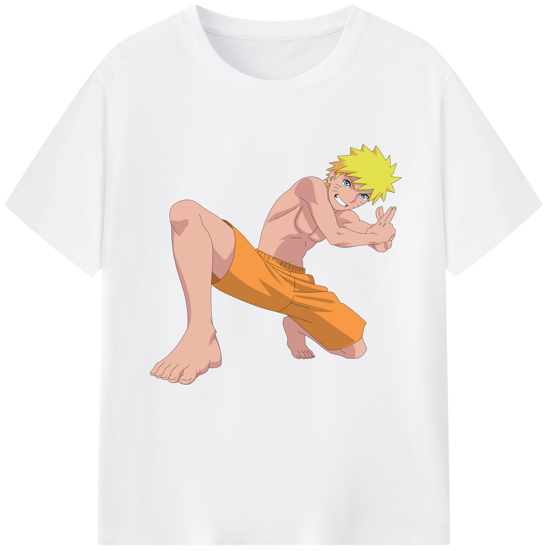 （画像用） NARUTO -ナルト- うずまき ナルト Uzumaki Naruto 綿100％半袖Tシャツ（フロントプリント）