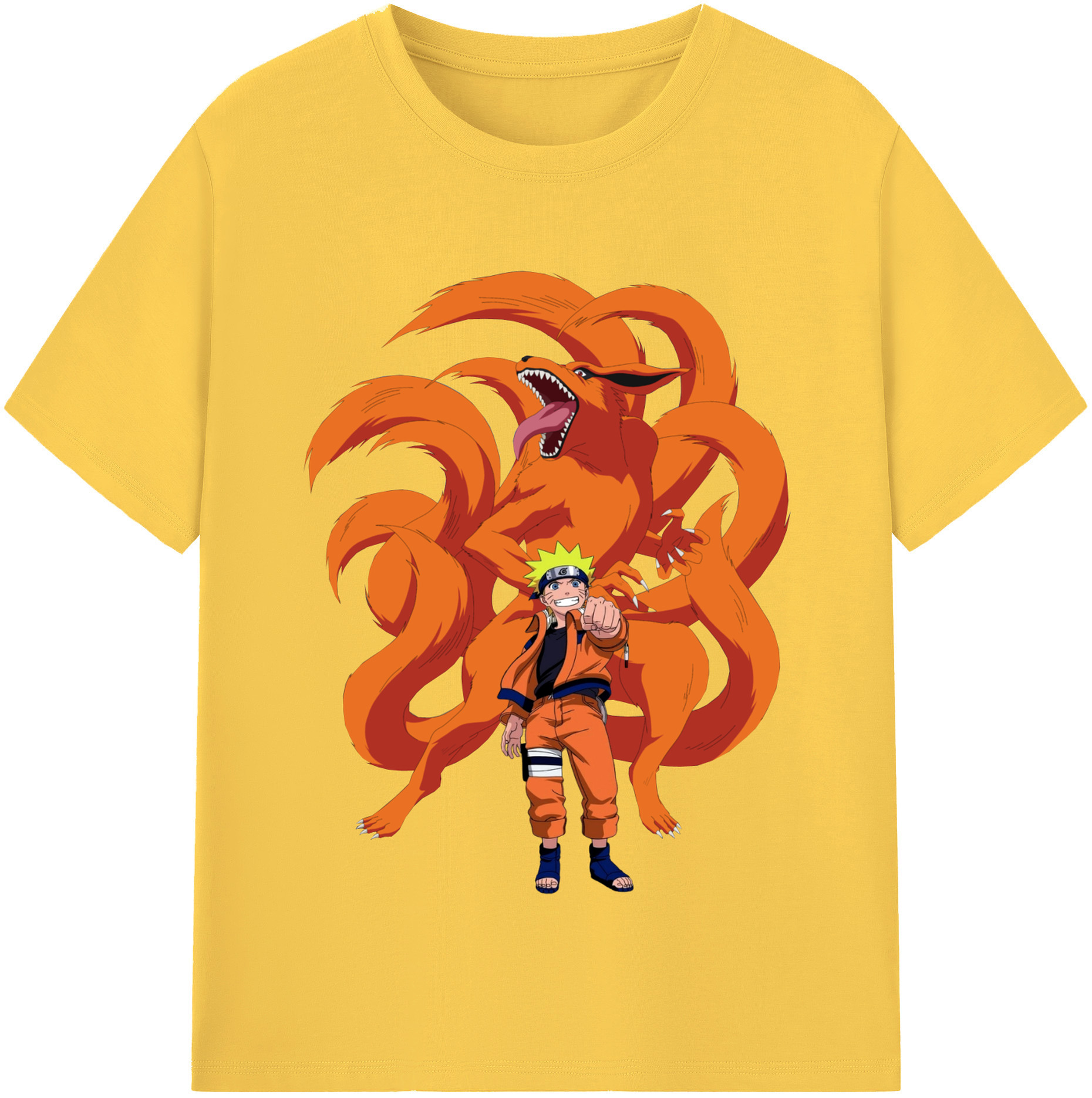 （画像用） NARUTO -ナルト- うずまき ナルト Uzumaki Naruto 綿100％半袖Tシャツ（フロントプリント）