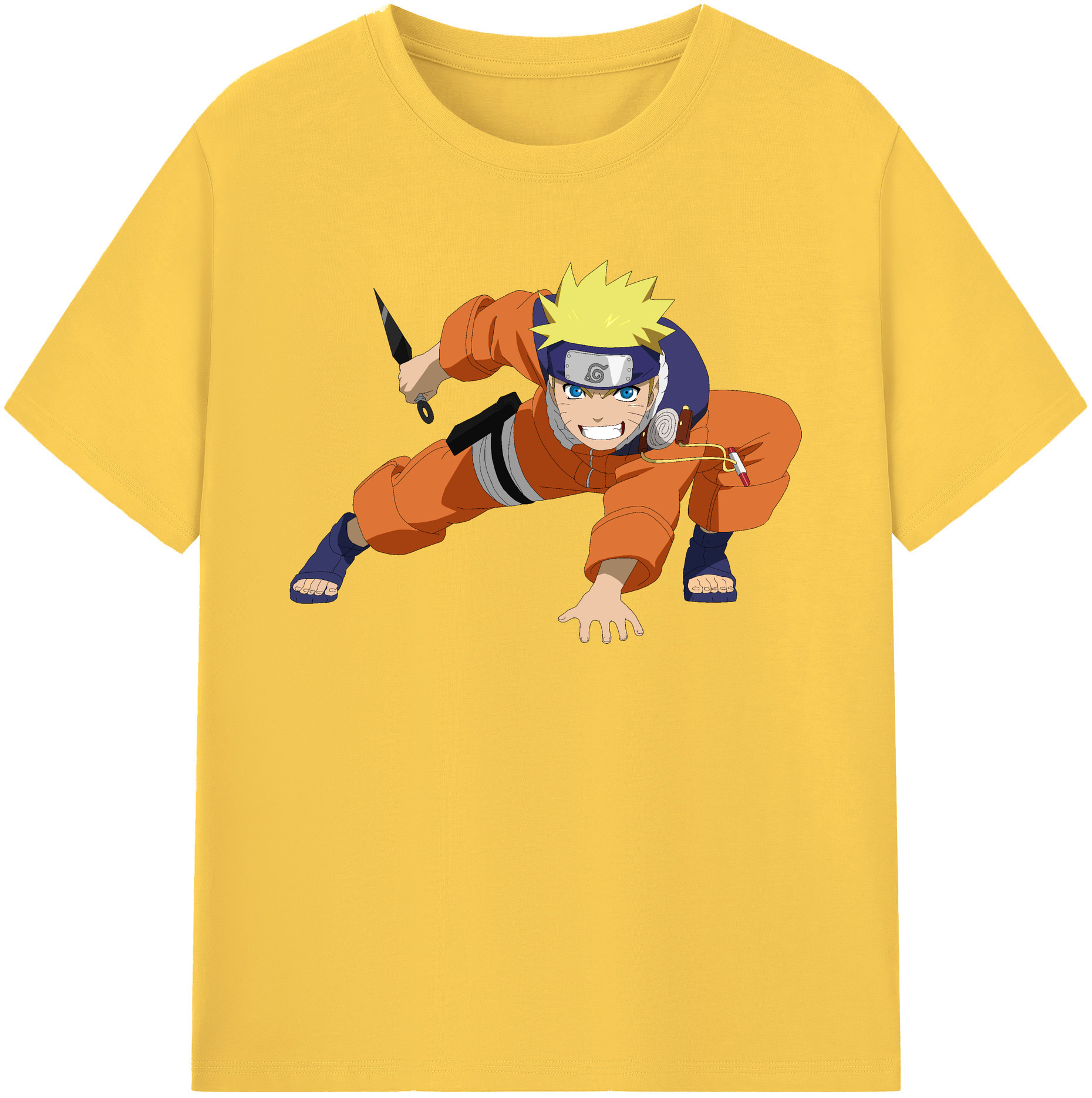 （画像用） NARUTO -ナルト- うずまき ナルト Uzumaki Naruto 綿100％半袖Tシャツ（フロントプリント）