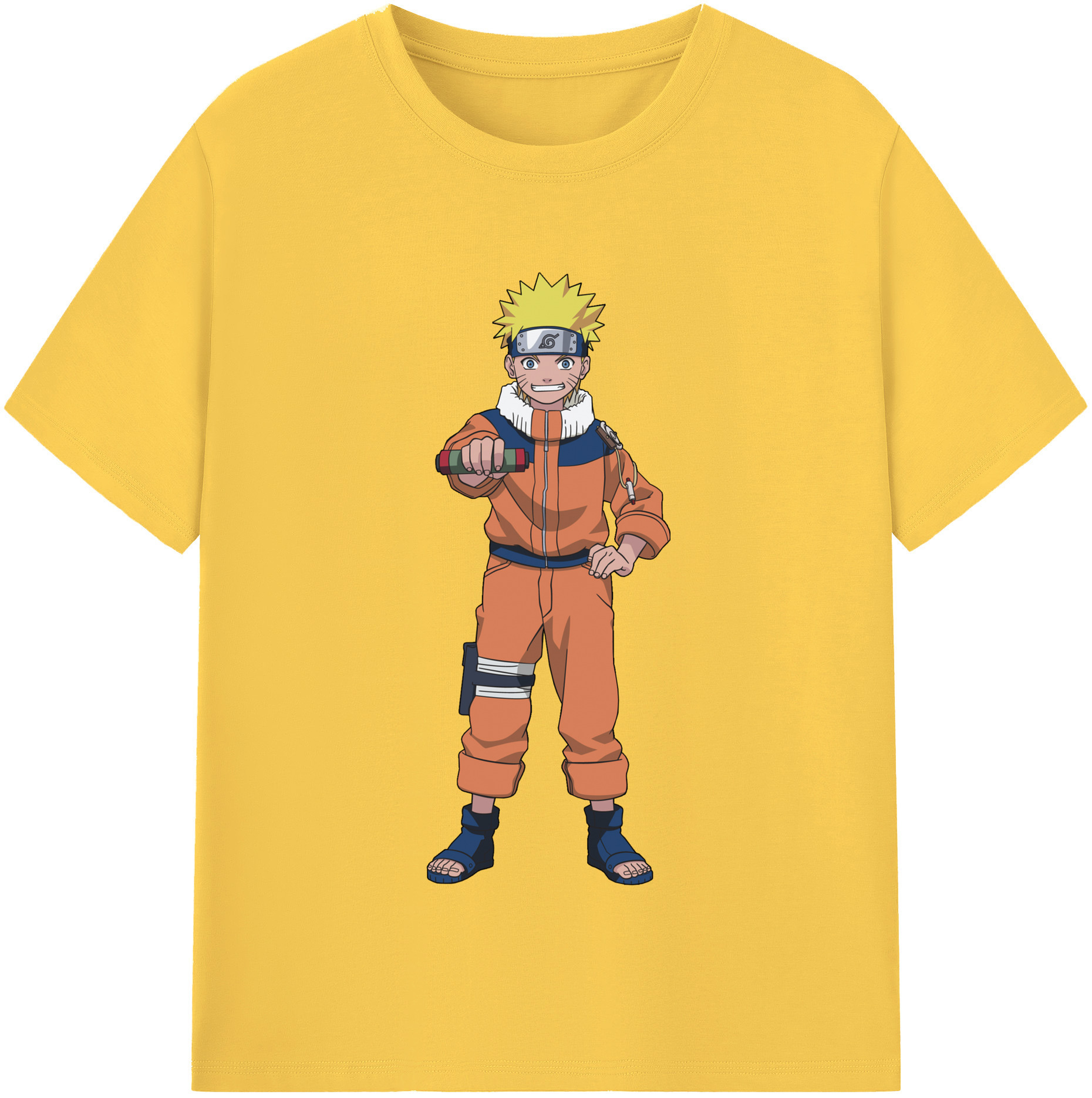 （画像用） NARUTO -ナルト- うずまき ナルト Uzumaki Naruto 綿100％半袖Tシャツ（フロントプリント）