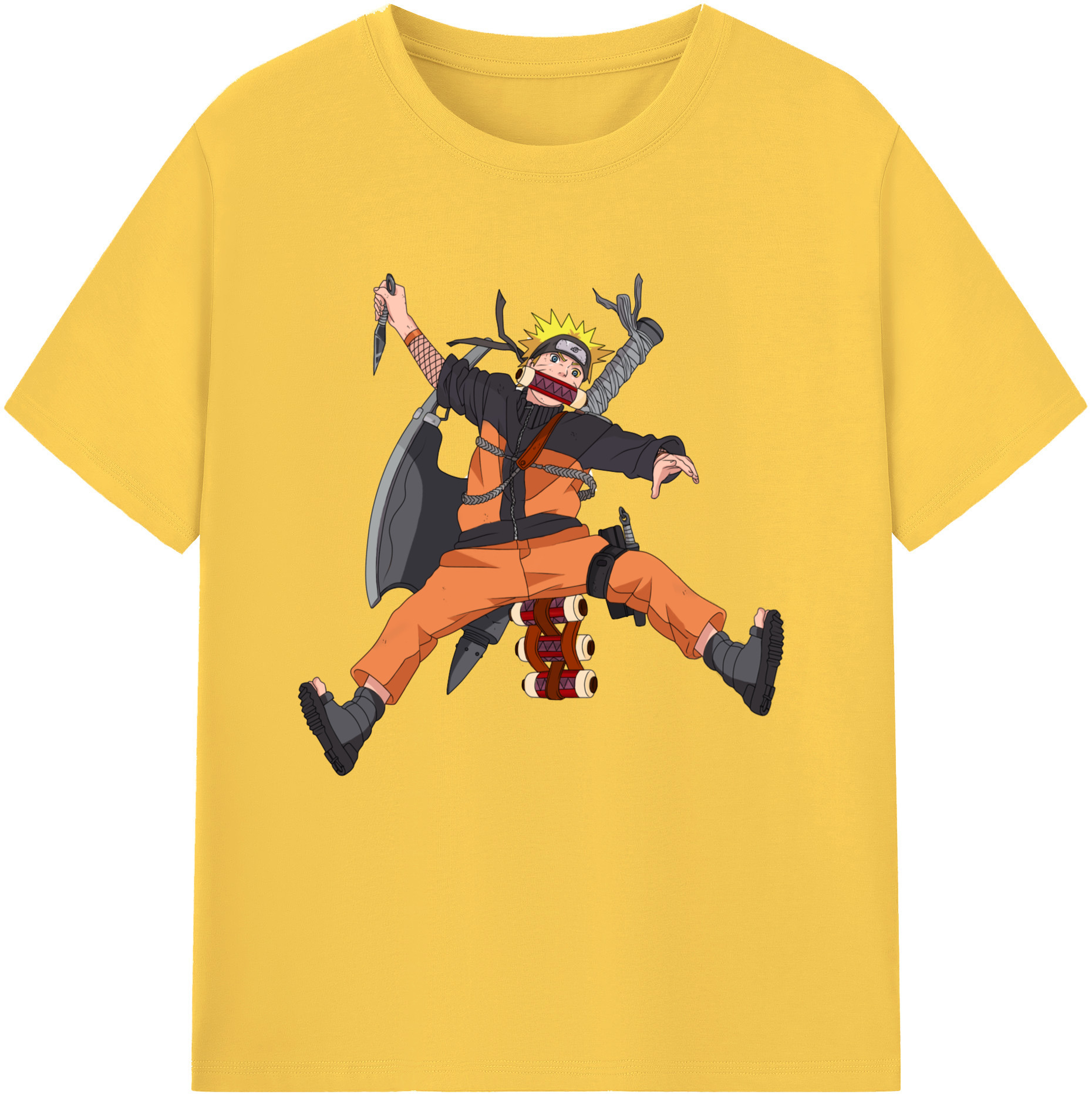 （画像用） NARUTO -ナルト- うずまき ナルト Uzumaki Naruto 綿100％半袖Tシャツ（フロントプリント）