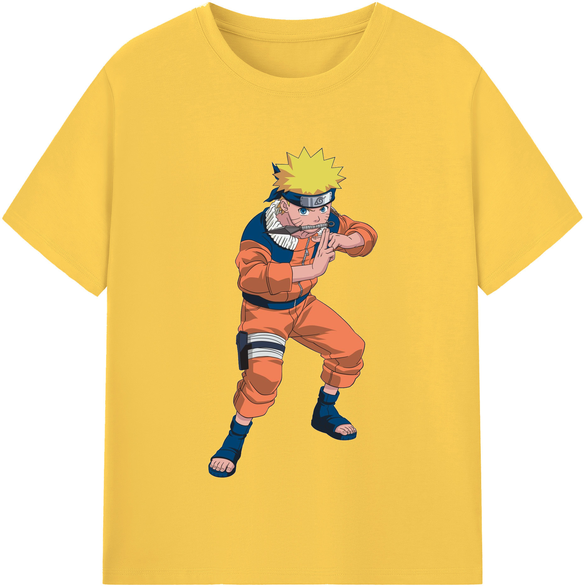 （画像用） NARUTO -ナルト- うずまき ナルト Uzumaki Naruto 綿100％半袖Tシャツ（フロントプリント）