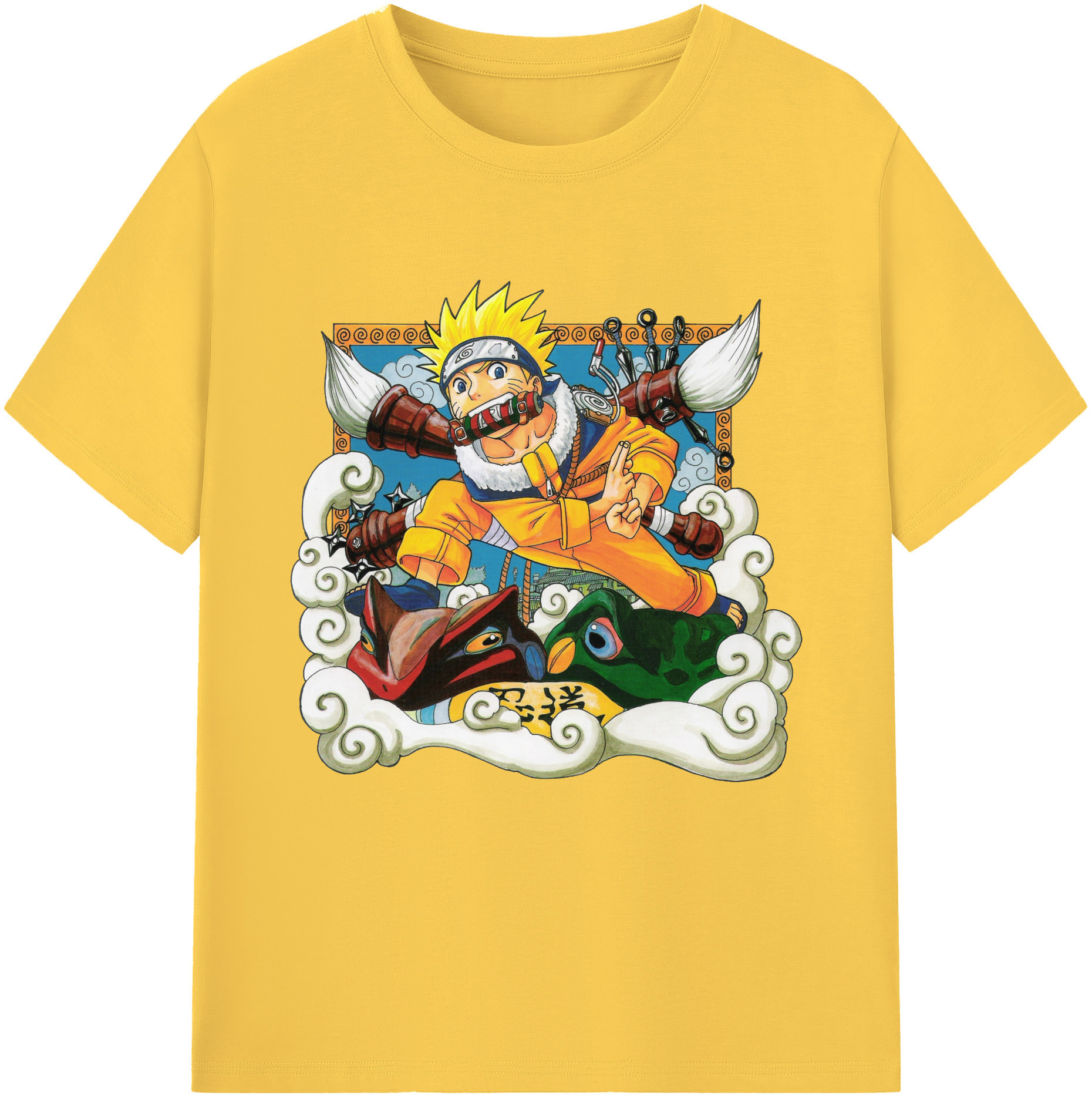 （画像用） NARUTO -ナルト- うずまき ナルト Uzumaki Naruto 綿100％半袖Tシャツ（フロントプリント）