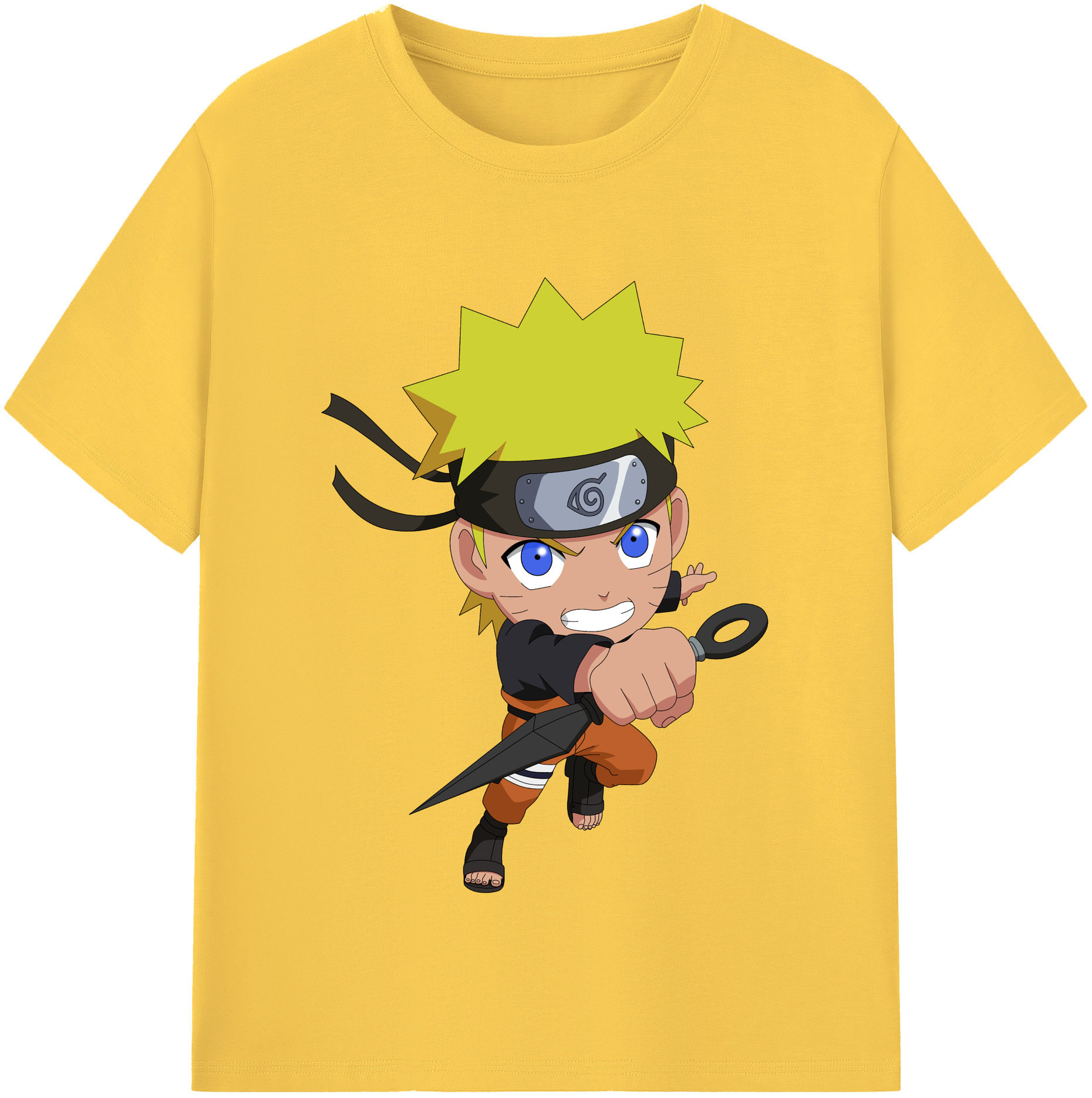 （画像用） NARUTO -ナルト- うずまき ナルト Uzumaki Naruto 綿100％半袖Tシャツ（フロントプリント）