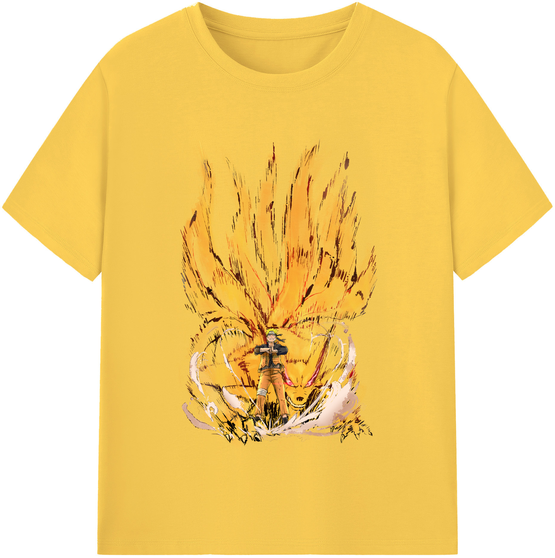 （画像用） NARUTO -ナルト- うずまき ナルト Uzumaki Naruto 綿100％半袖Tシャツ（フロントプリント）