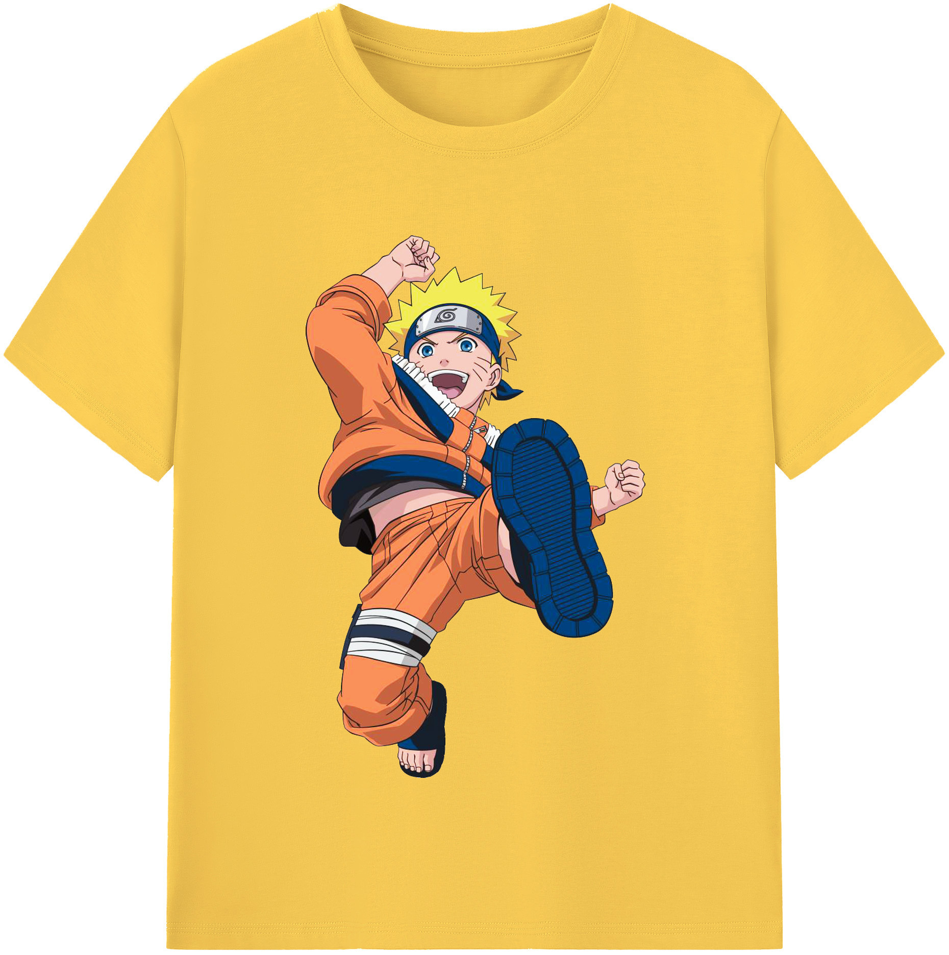 （画像用） NARUTO -ナルト- うずまき ナルト Uzumaki Naruto 綿100％半袖Tシャツ（フロントプリント）