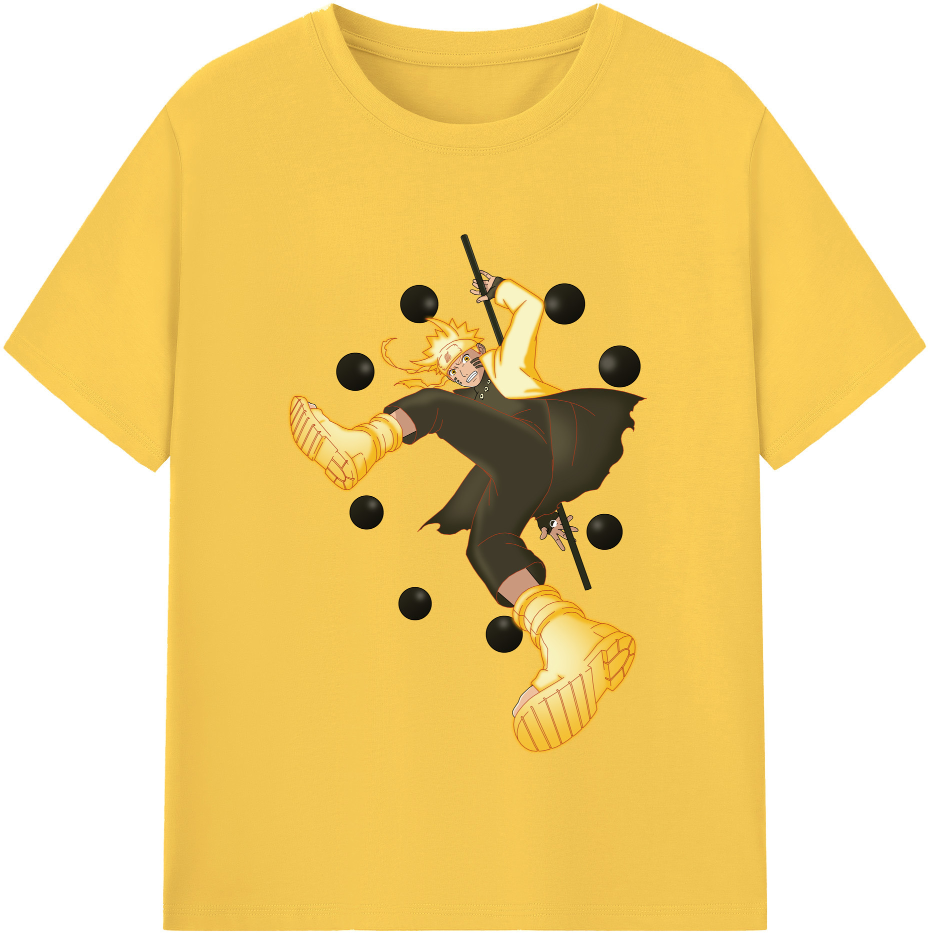 （画像用） NARUTO -ナルト- うずまき ナルト Uzumaki Naruto 綿100％半袖Tシャツ（フロントプリント）