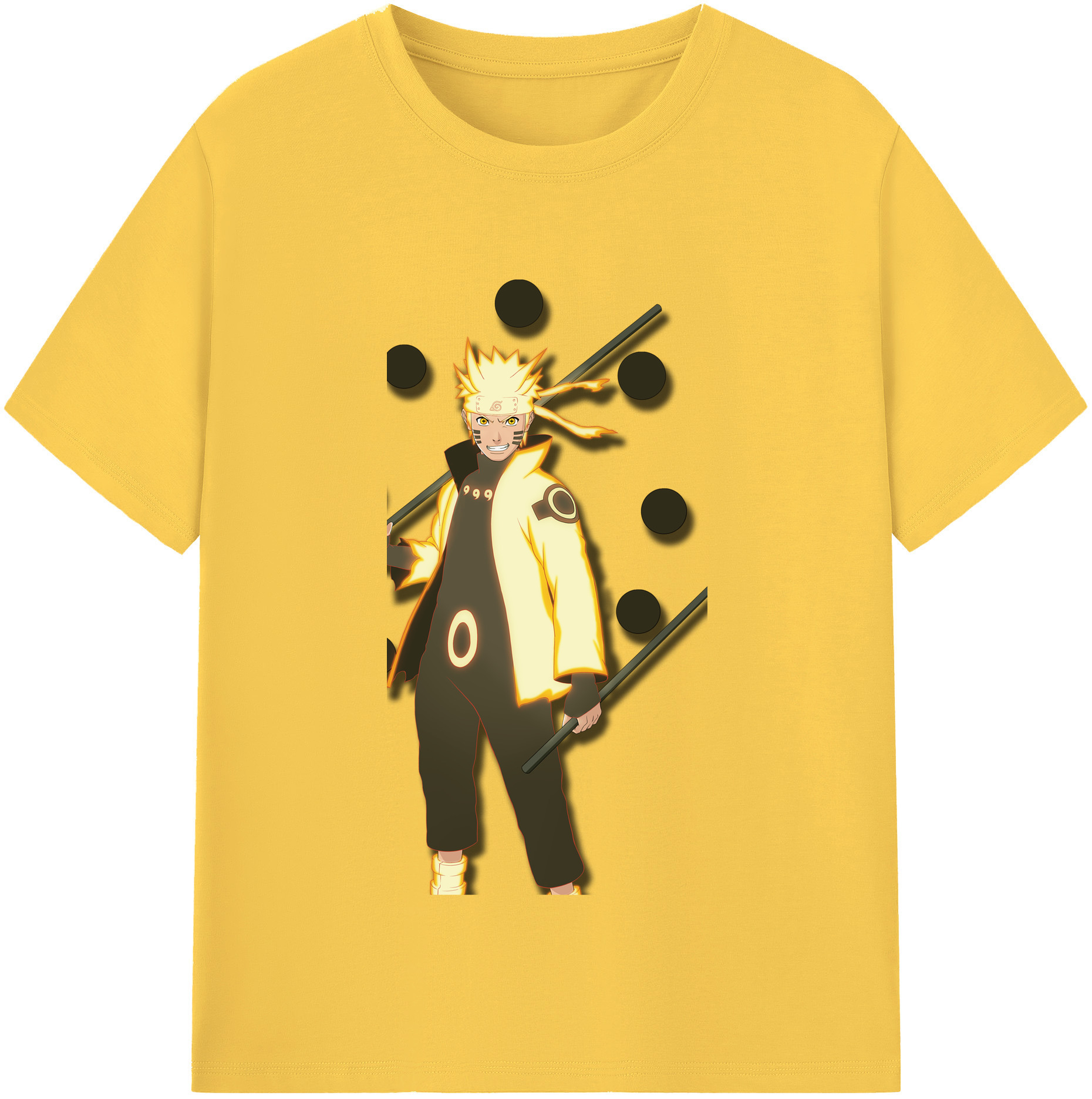 （画像用） NARUTO -ナルト- うずまき ナルト Uzumaki Naruto 綿100％半袖Tシャツ（フロントプリント）