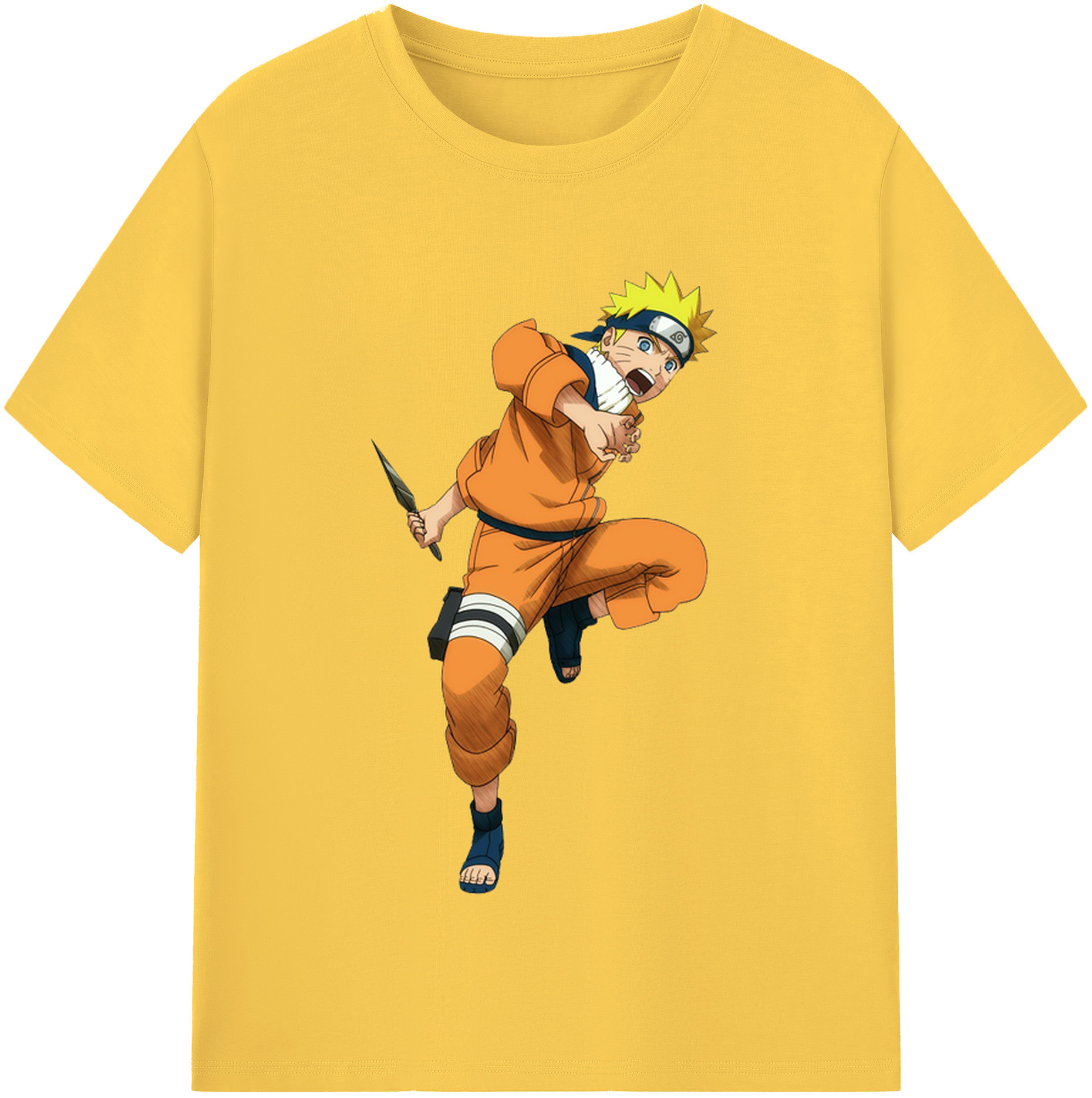 （画像用） NARUTO -ナルト- うずまき ナルト Uzumaki Naruto 綿100％半袖Tシャツ（フロントプリント）