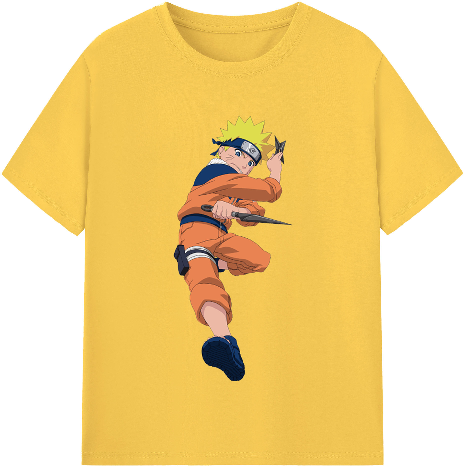 （画像用） NARUTO -ナルト- うずまき ナルト Uzumaki Naruto 綿100％半袖Tシャツ（フロントプリント）