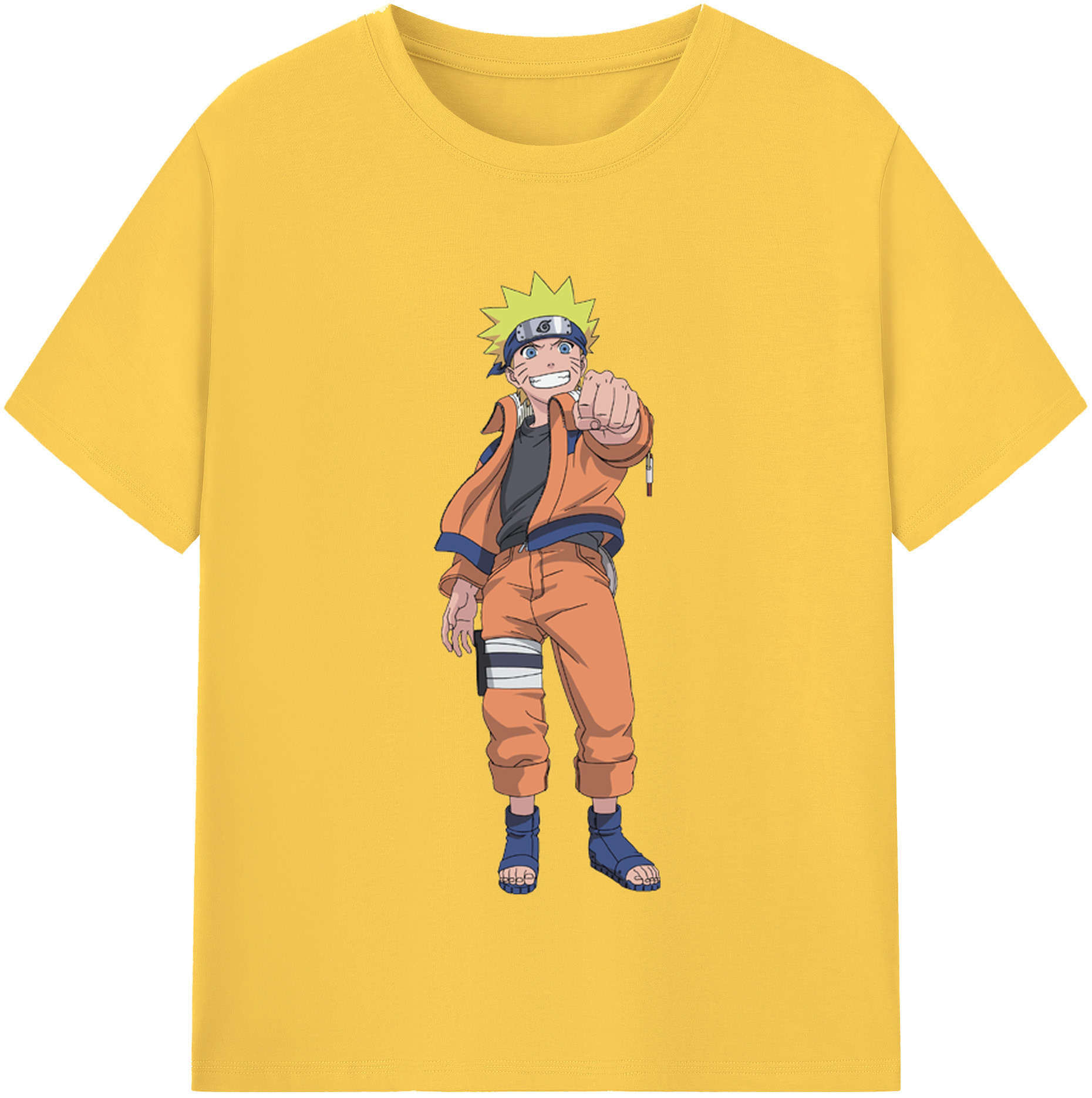 （画像用） NARUTO -ナルト- うずまき ナルト Uzumaki Naruto 綿100％半袖Tシャツ（フロントプリント）