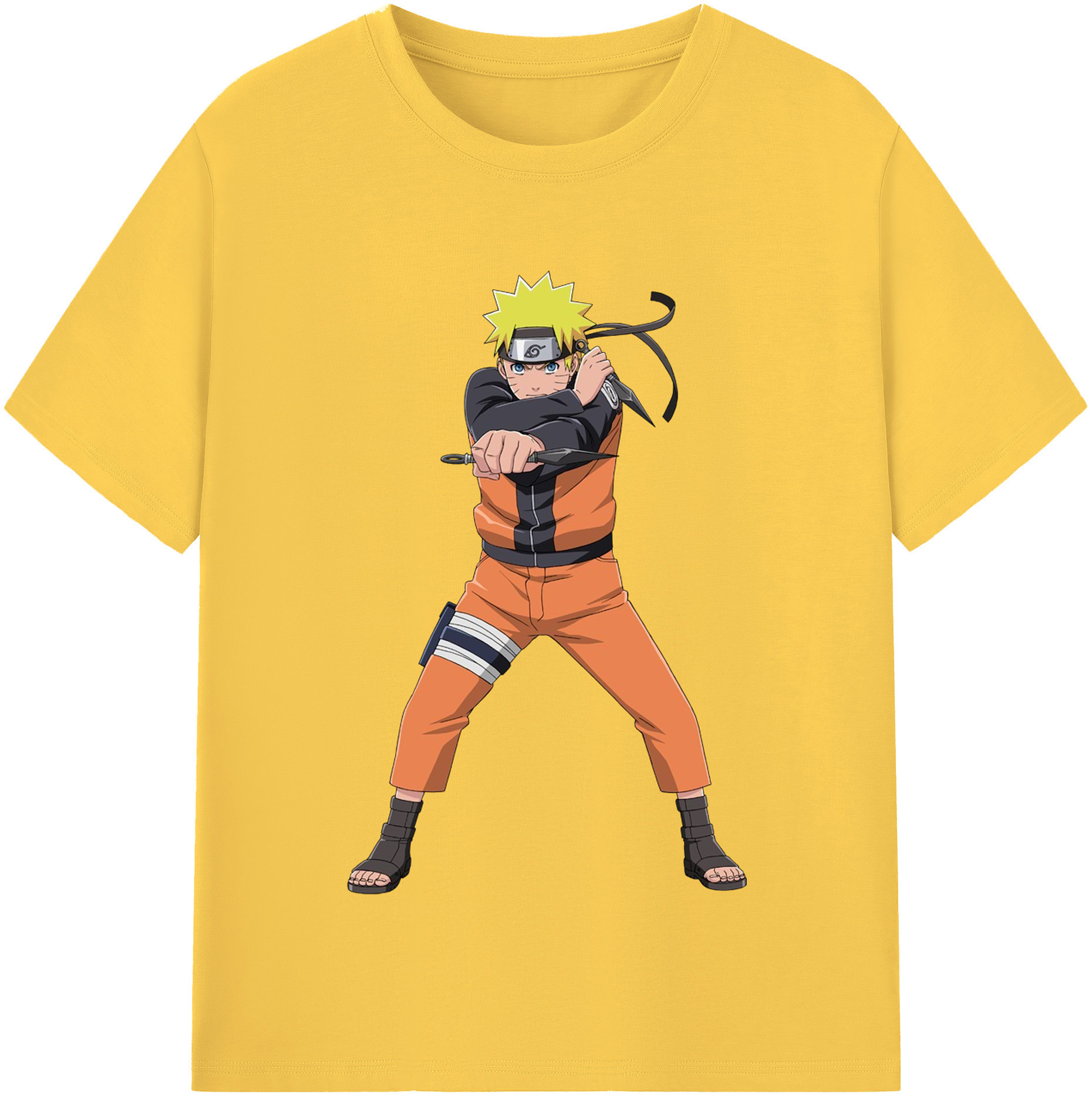 （画像用） NARUTO -ナルト- うずまき ナルト Uzumaki Naruto 綿100％半袖Tシャツ（フロントプリント）