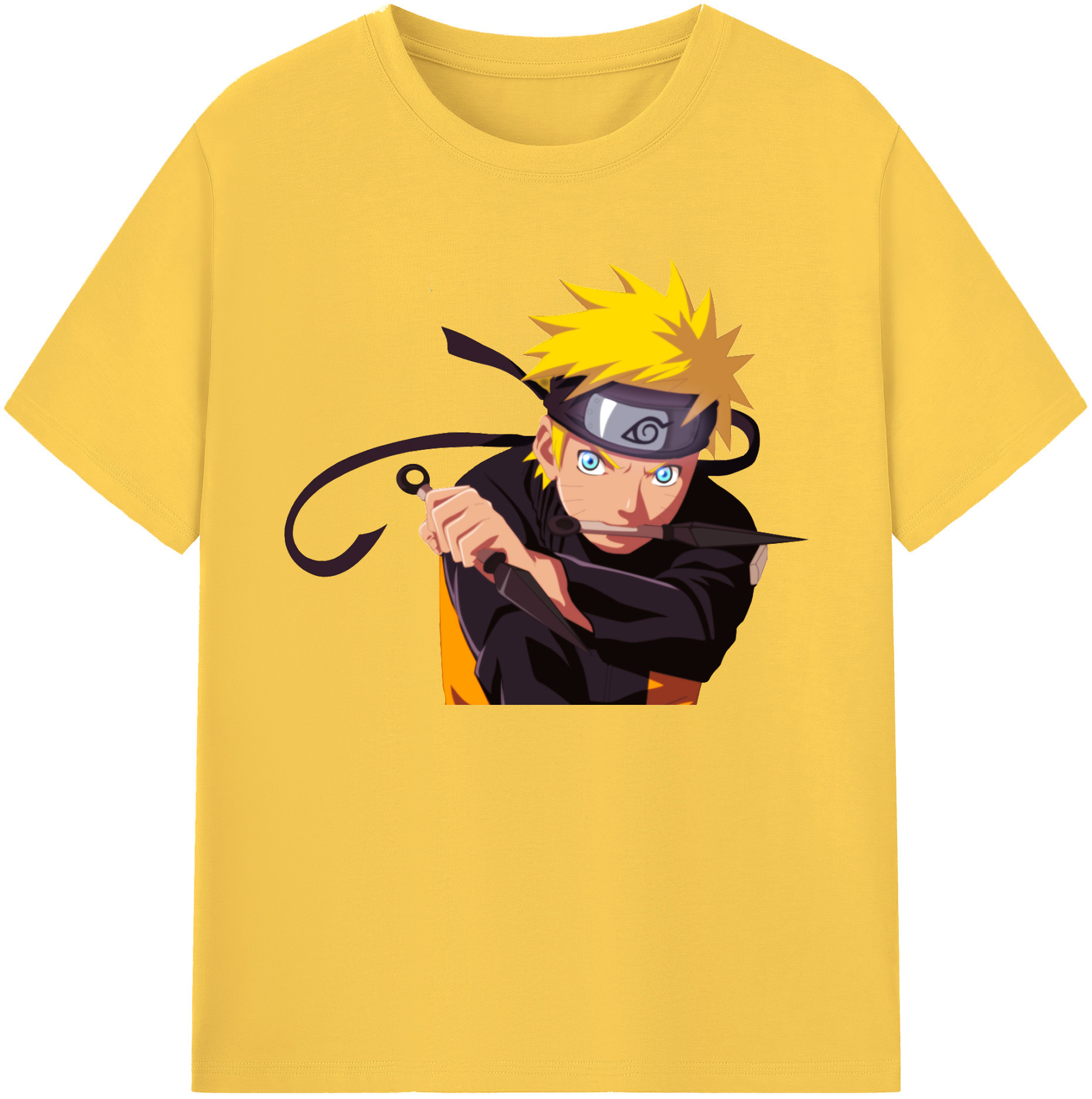（画像用） NARUTO -ナルト- うずまき ナルト Uzumaki Naruto 綿100％半袖Tシャツ（フロントプリント）