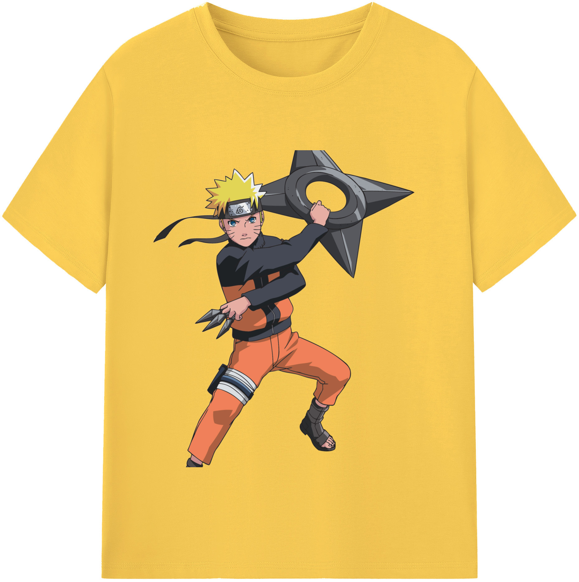 （画像用） NARUTO -ナルト- うずまき ナルト Uzumaki Naruto 綿100％半袖Tシャツ（フロントプリント）
