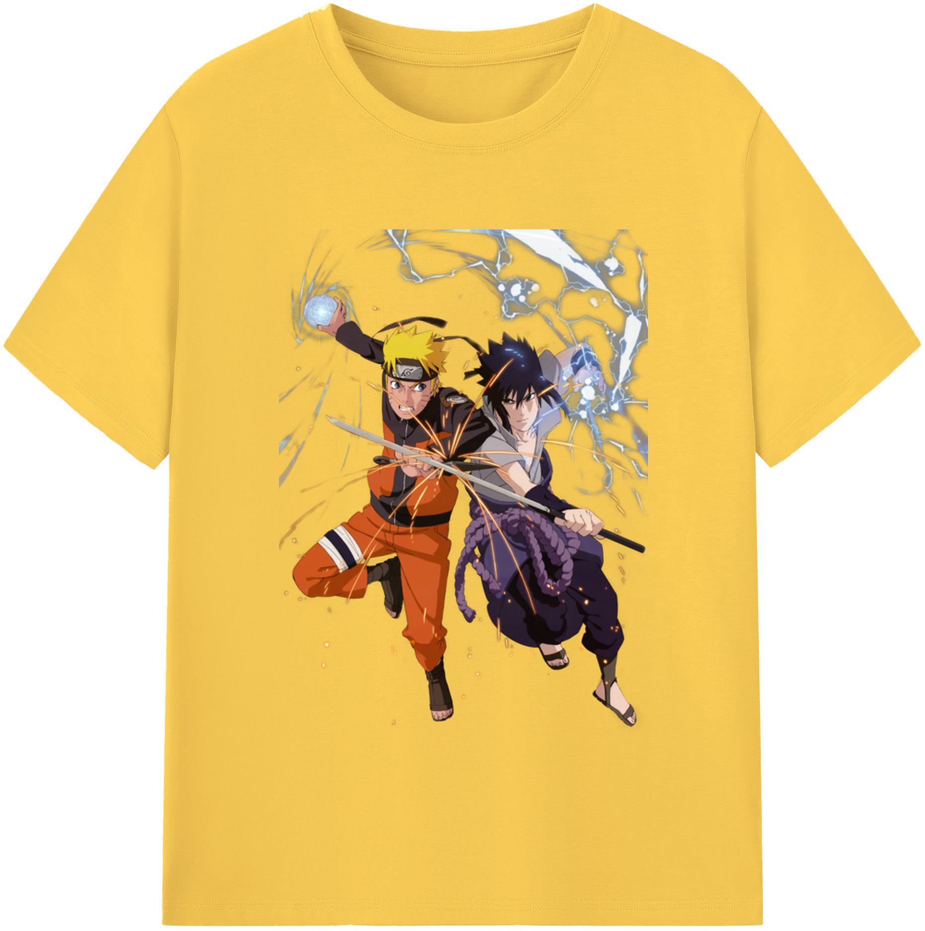 （画像用） NARUTO -ナルト- うずまき ナルト Uzumaki Naruto 綿100％半袖Tシャツ（フロントプリント）