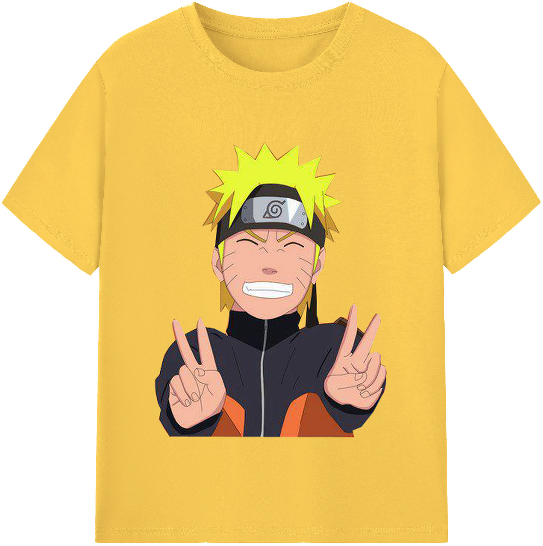 （画像用） NARUTO -ナルト- うずまき ナルト Uzumaki Naruto 綿100％半袖Tシャツ（フロントプリント）
