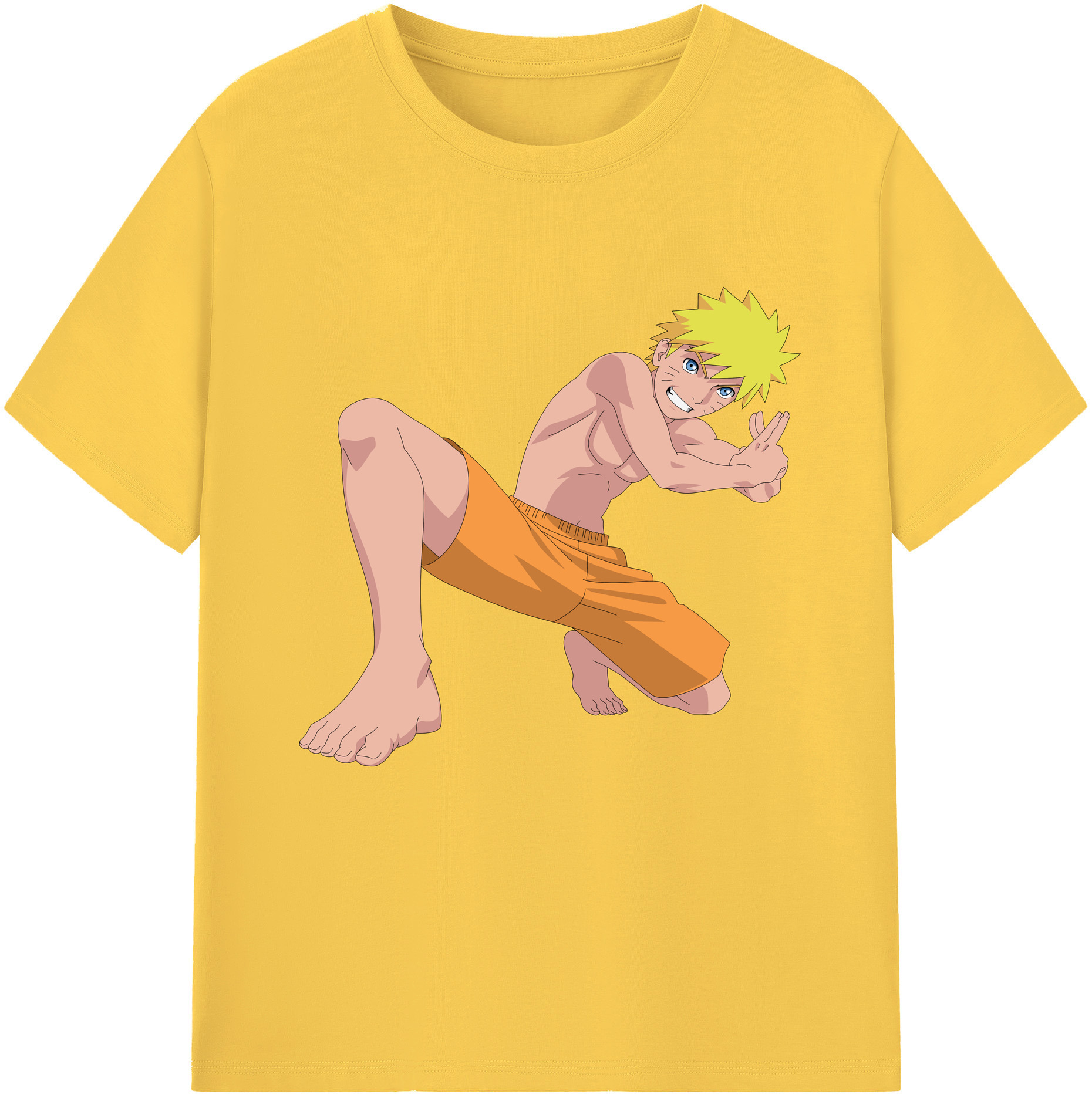 （画像用） NARUTO -ナルト- うずまき ナルト Uzumaki Naruto 綿100％半袖Tシャツ（フロントプリント）