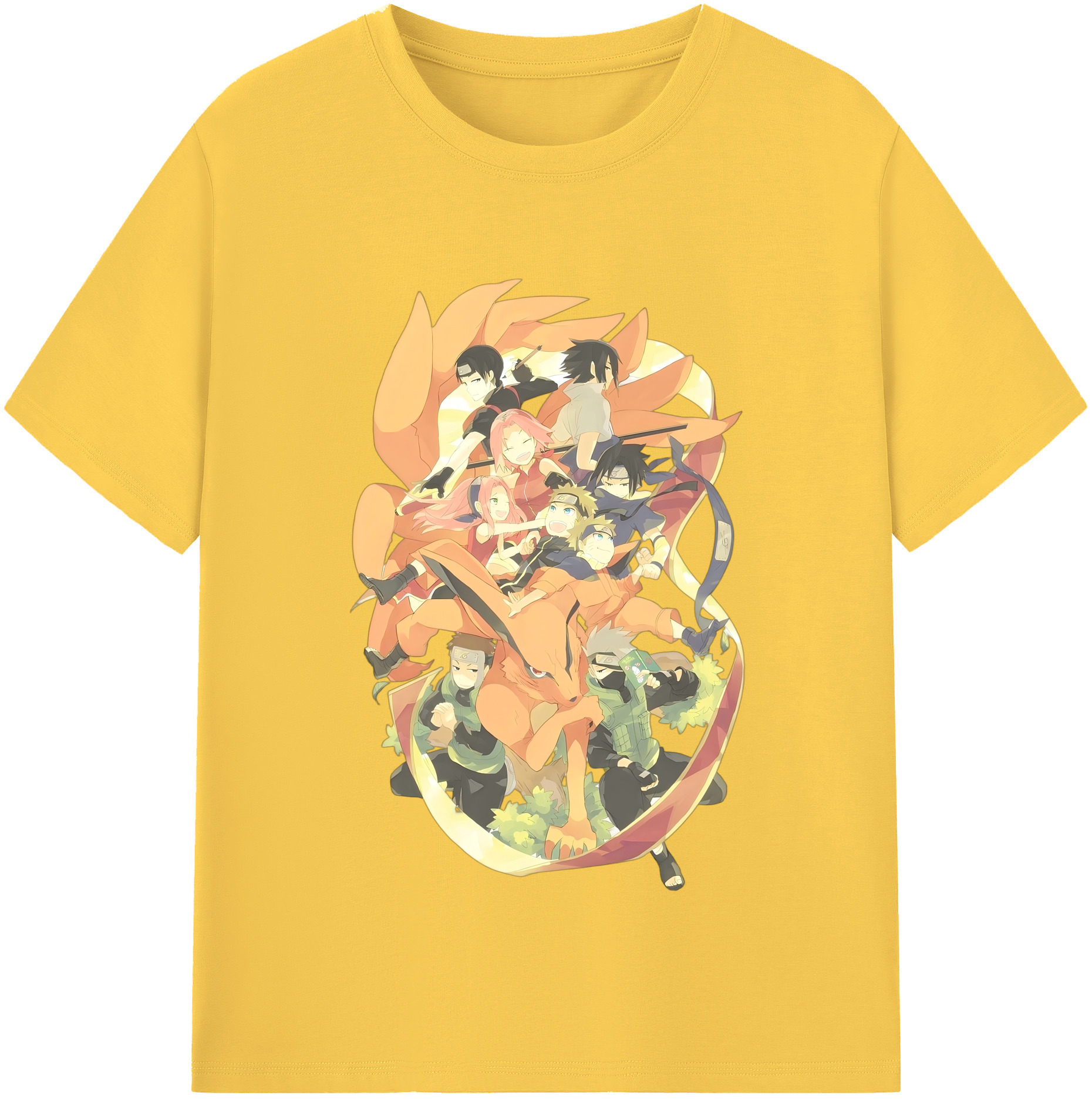 （画像用） NARUTO -ナルト- うずまき ナルト Uzumaki Naruto 綿100％半袖Tシャツ（フロントプリント）
