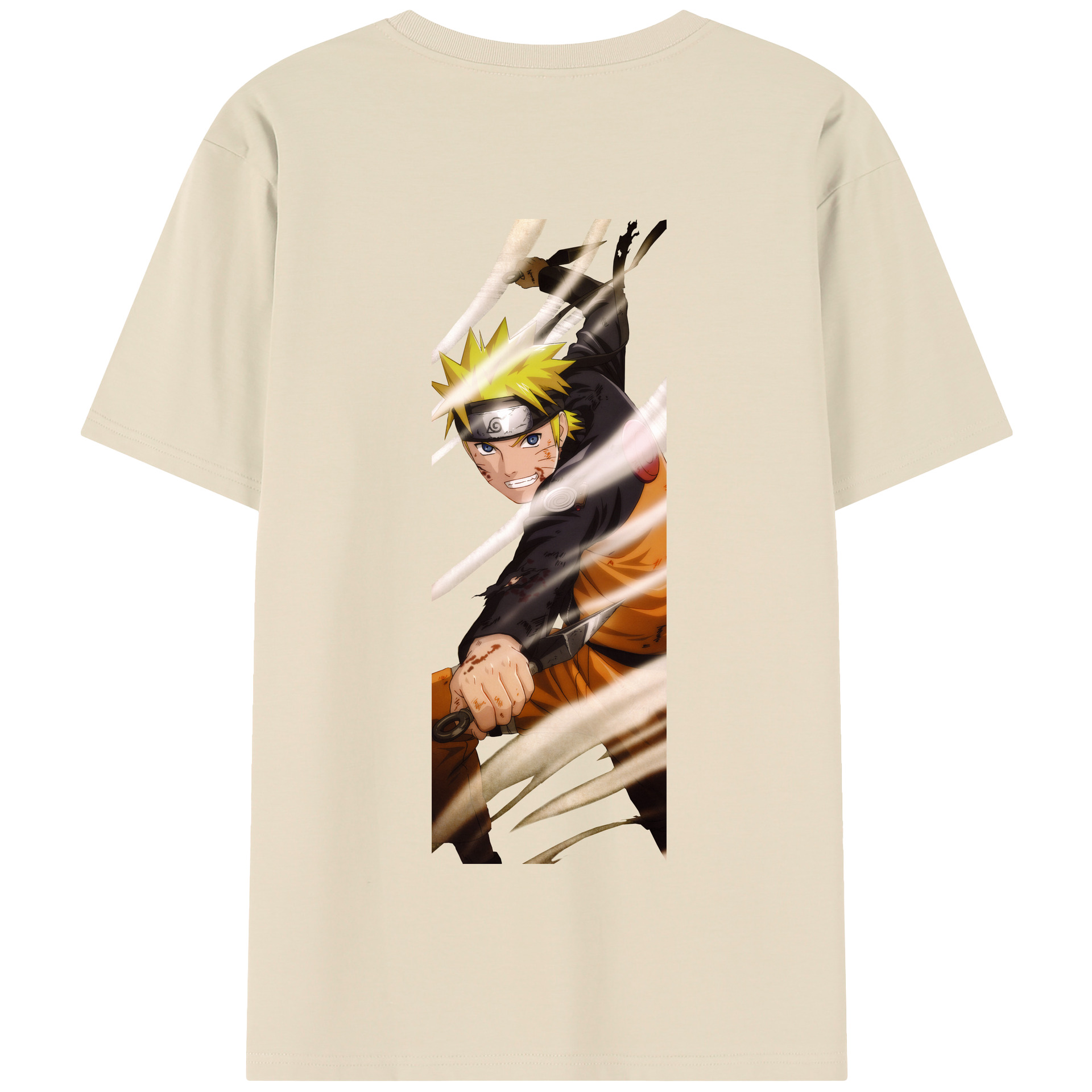 （画像用） NARUTO -ナルト- うずまき ナルト Uzumaki Naruto 綿100％半袖Tシャツ（背面プリント）