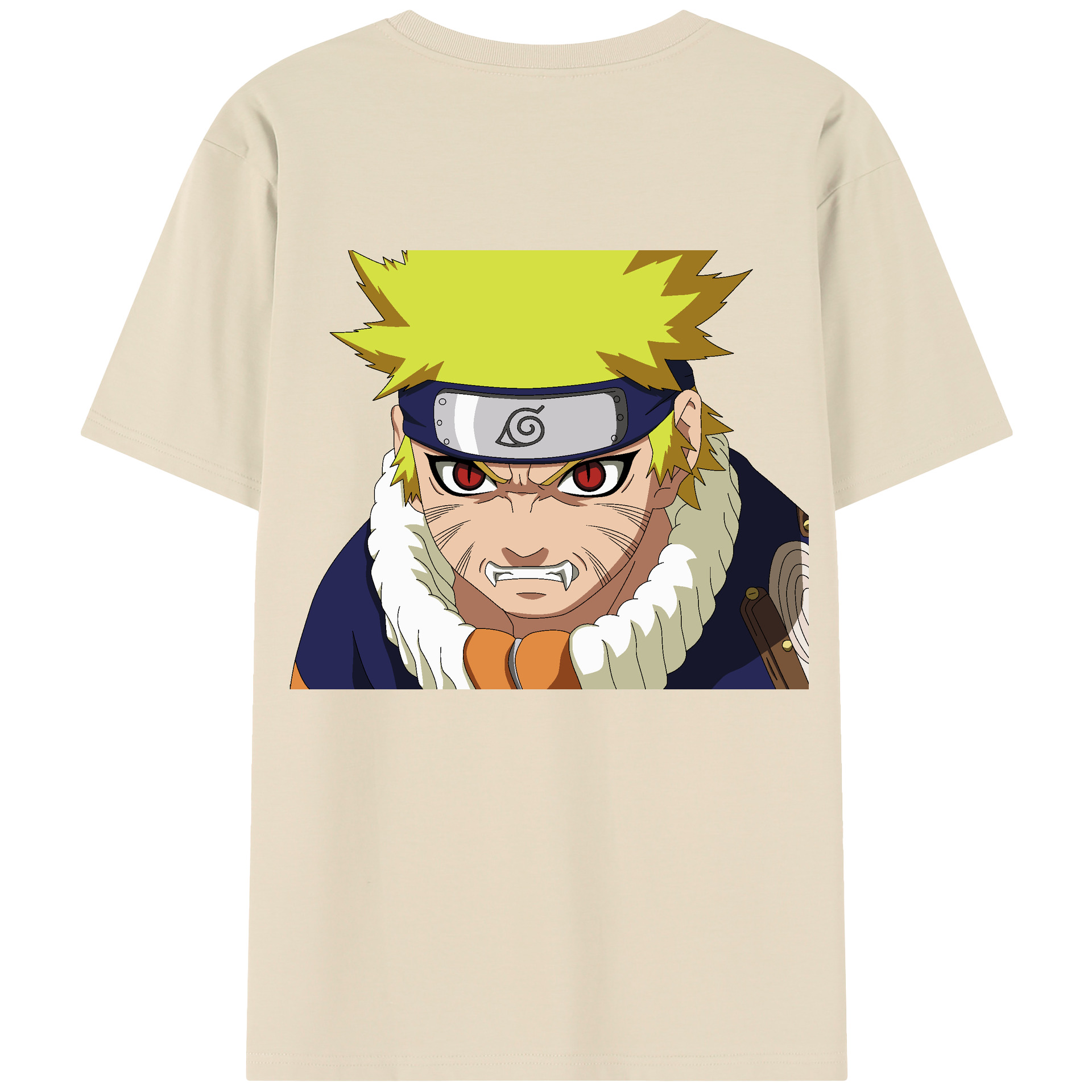（画像用） NARUTO -ナルト- うずまき ナルト Uzumaki Naruto 綿100％半袖Tシャツ（背面プリント）