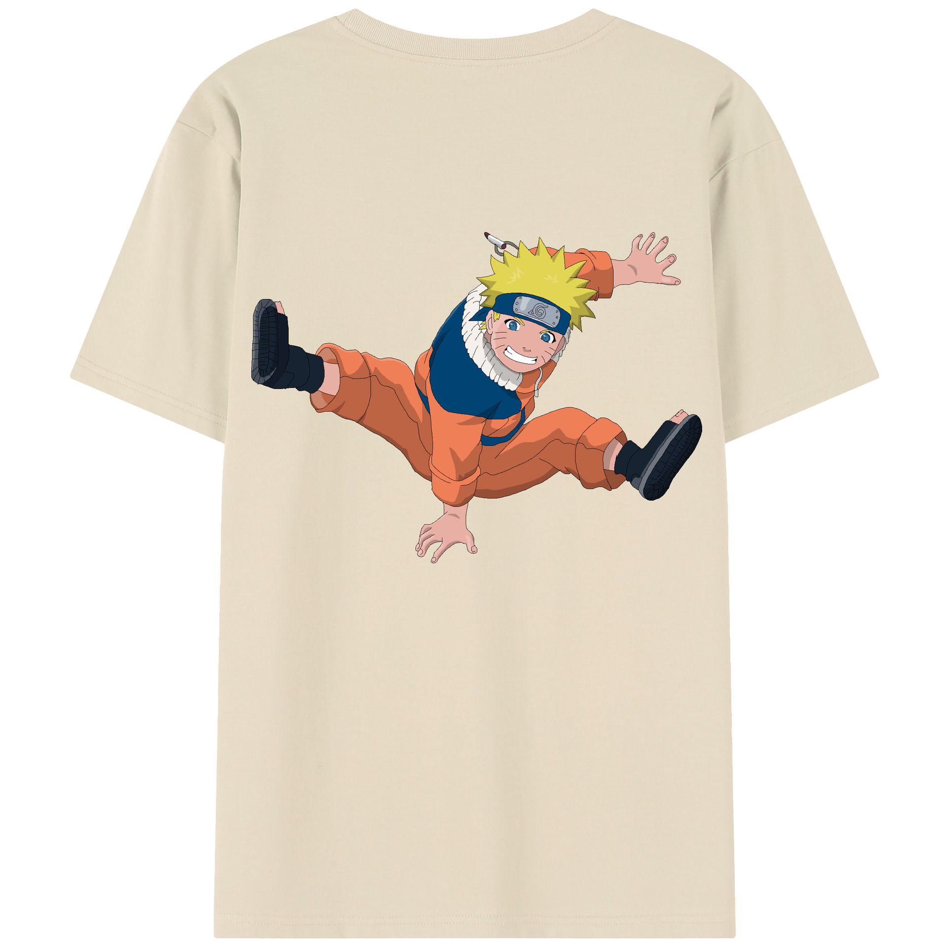 （画像用） NARUTO -ナルト- うずまき ナルト Uzumaki Naruto 綿100％半袖Tシャツ（背面プリント）