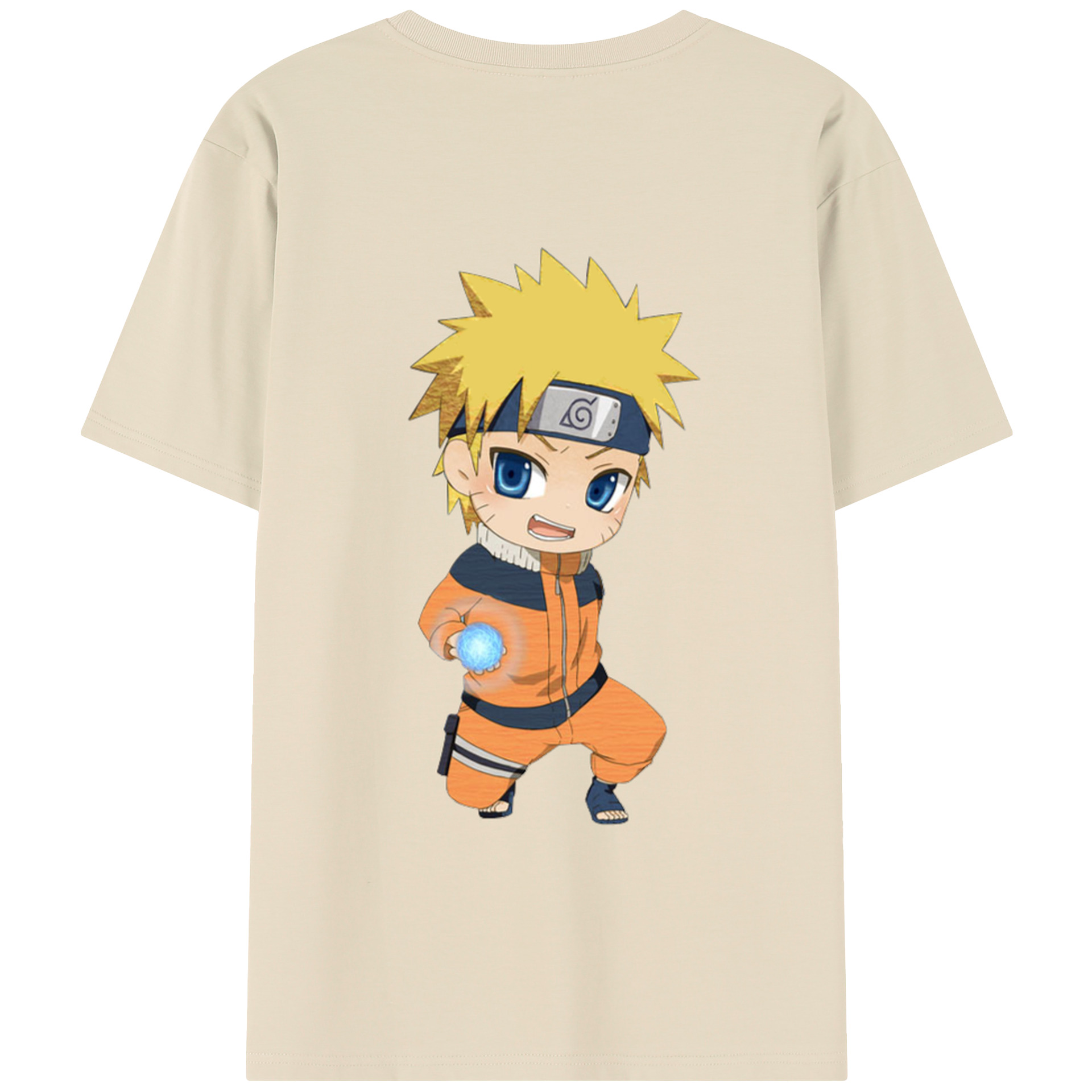 （画像用） NARUTO -ナルト- うずまき ナルト Uzumaki Naruto 綿100％半袖Tシャツ（背面プリント）