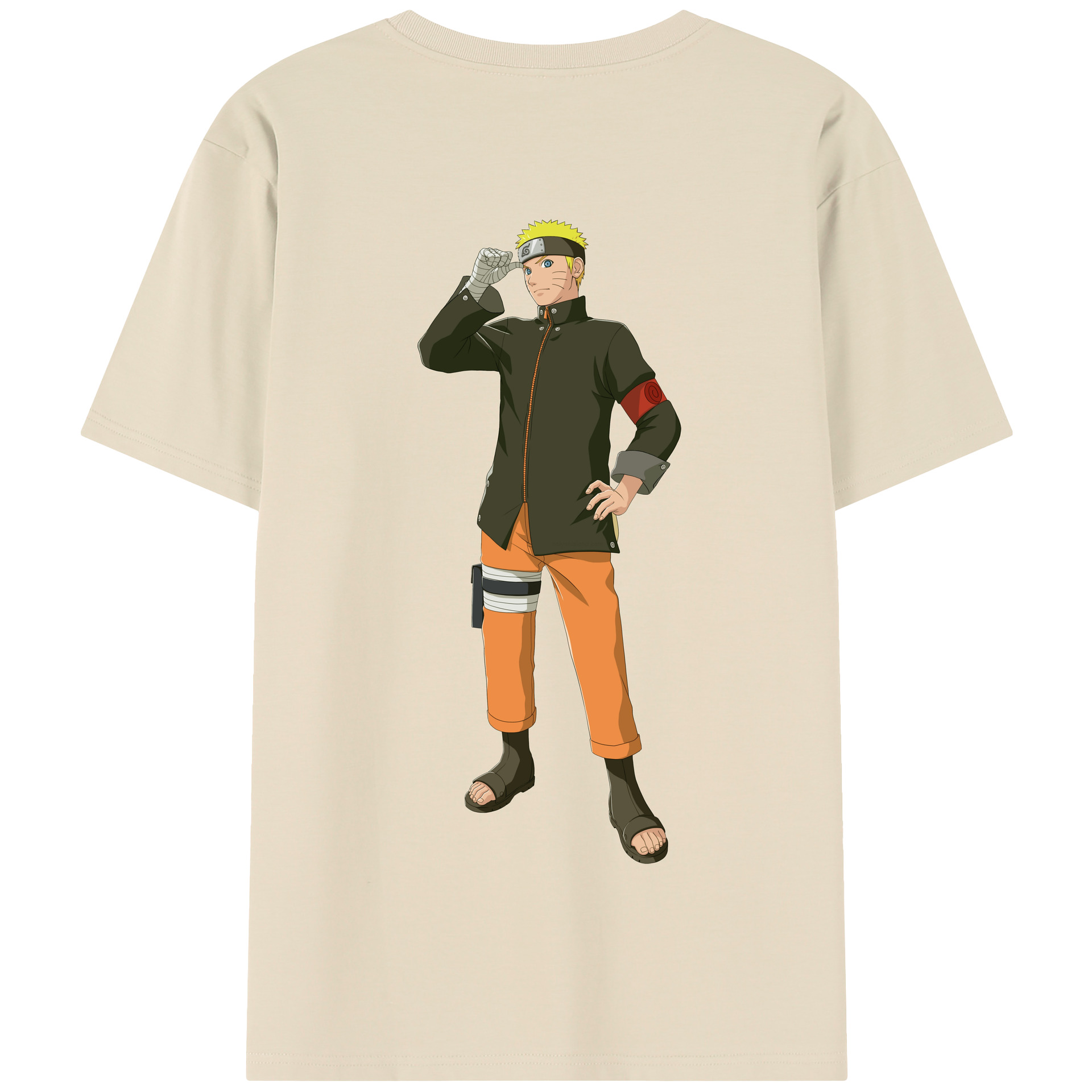（画像用） NARUTO -ナルト- うずまき ナルト Uzumaki Naruto 綿100％半袖Tシャツ（背面プリント）