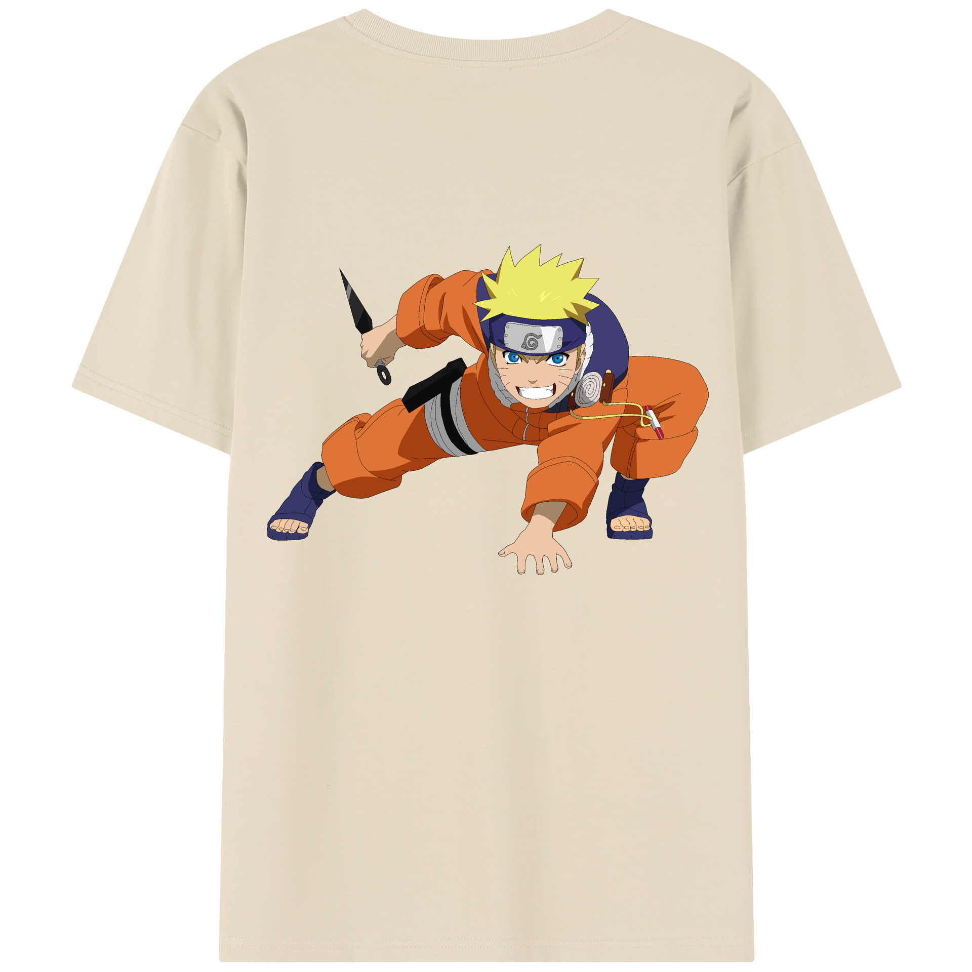 （画像用） NARUTO -ナルト- うずまき ナルト Uzumaki Naruto 綿100％半袖Tシャツ（背面プリント）