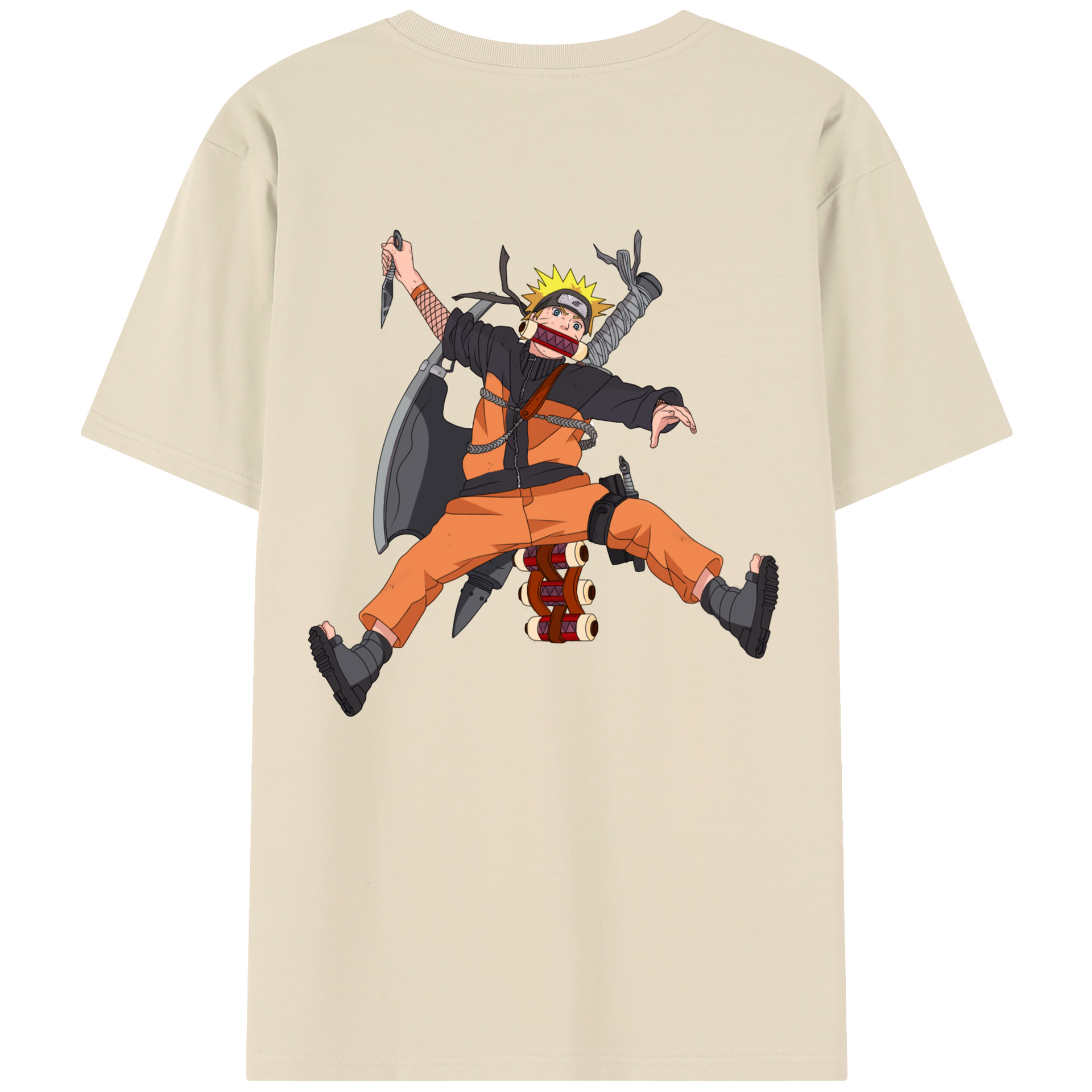 （画像用） NARUTO -ナルト- うずまき ナルト Uzumaki Naruto 綿100％半袖Tシャツ（背面プリント）
