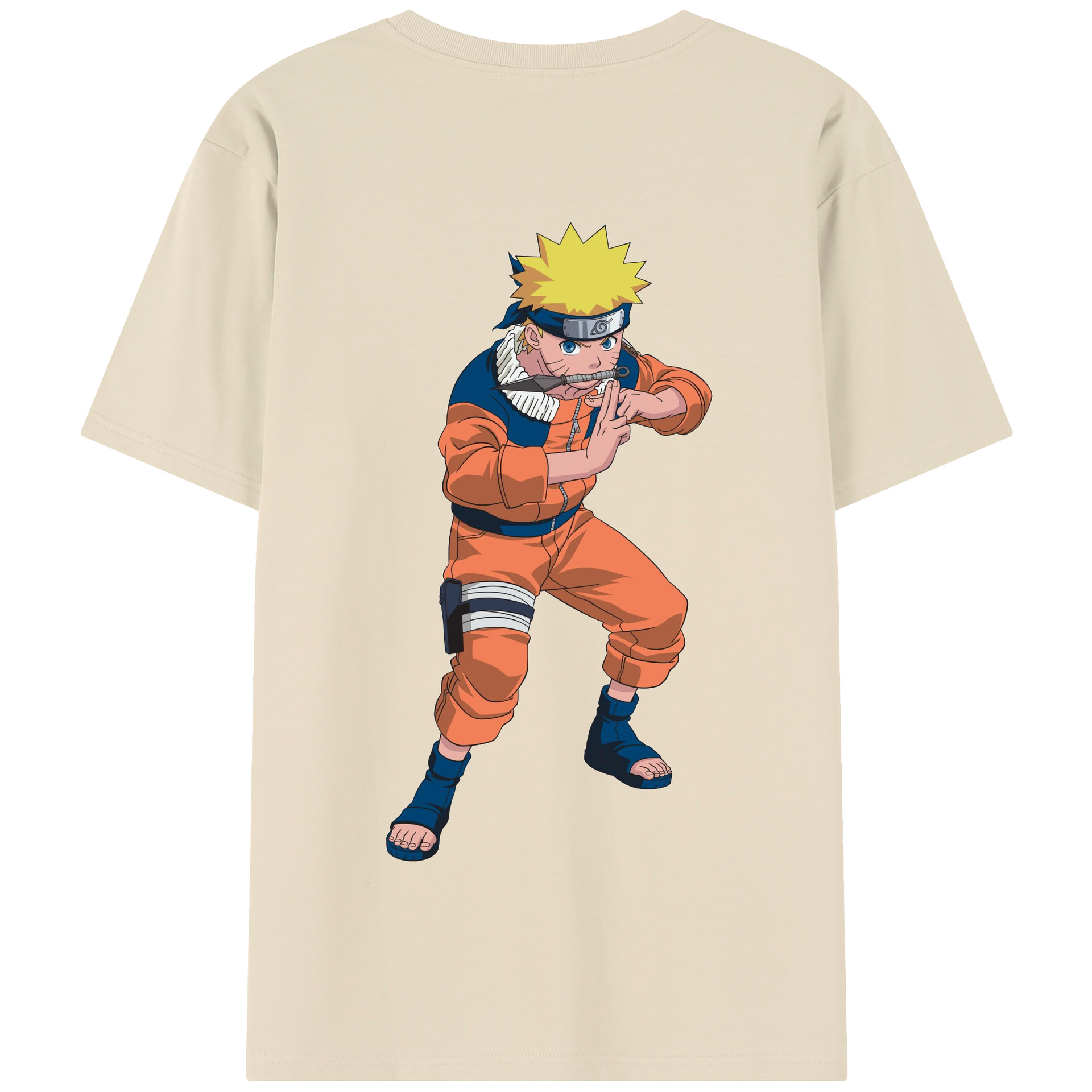 （画像用） NARUTO -ナルト- うずまき ナルト Uzumaki Naruto 綿100％半袖Tシャツ（背面プリント）