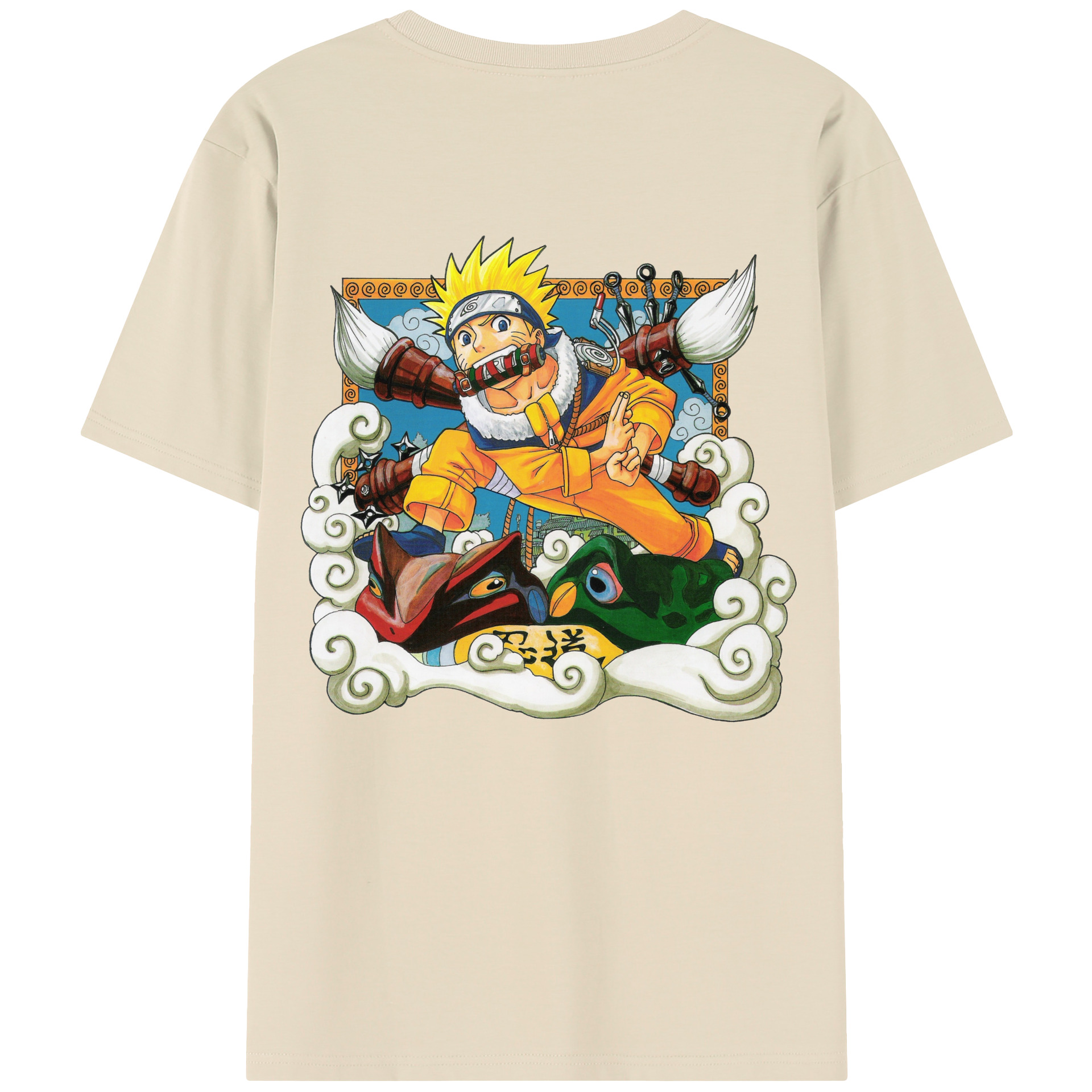 （画像用） NARUTO -ナルト- うずまき ナルト Uzumaki Naruto 綿100％半袖Tシャツ（背面プリント）