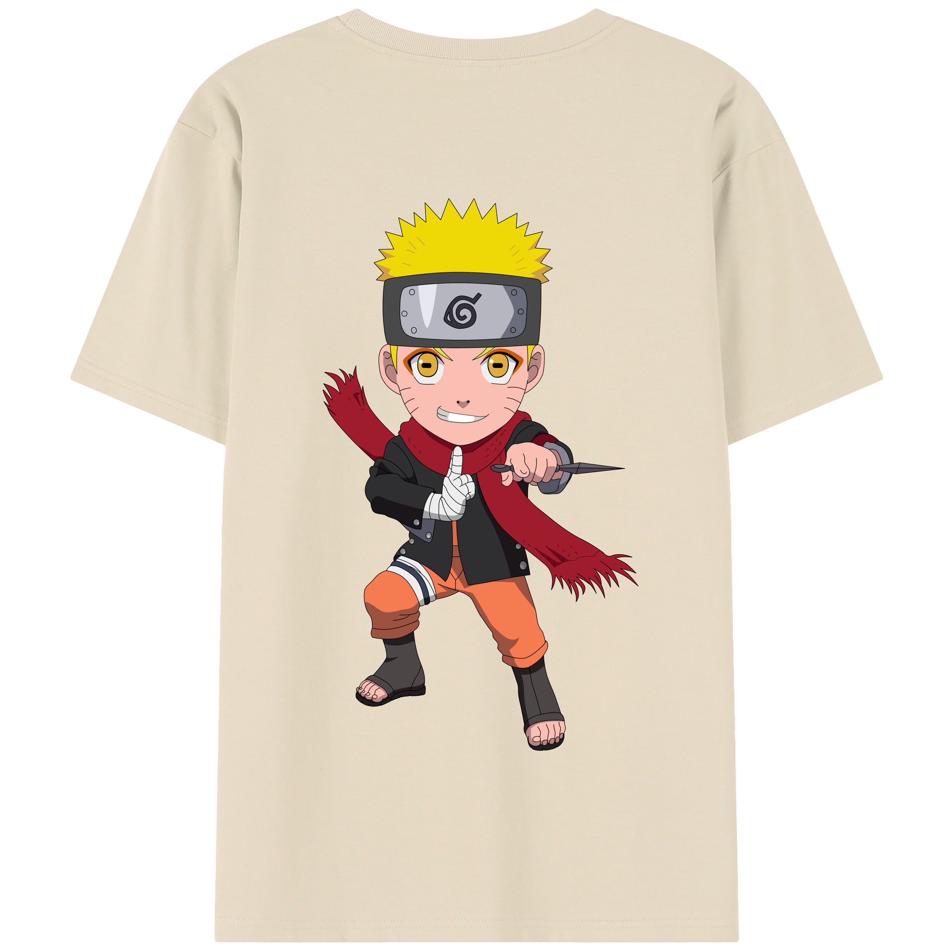 （画像用） NARUTO -ナルト- うずまき ナルト Uzumaki Naruto 綿100％半袖Tシャツ（背面プリント）