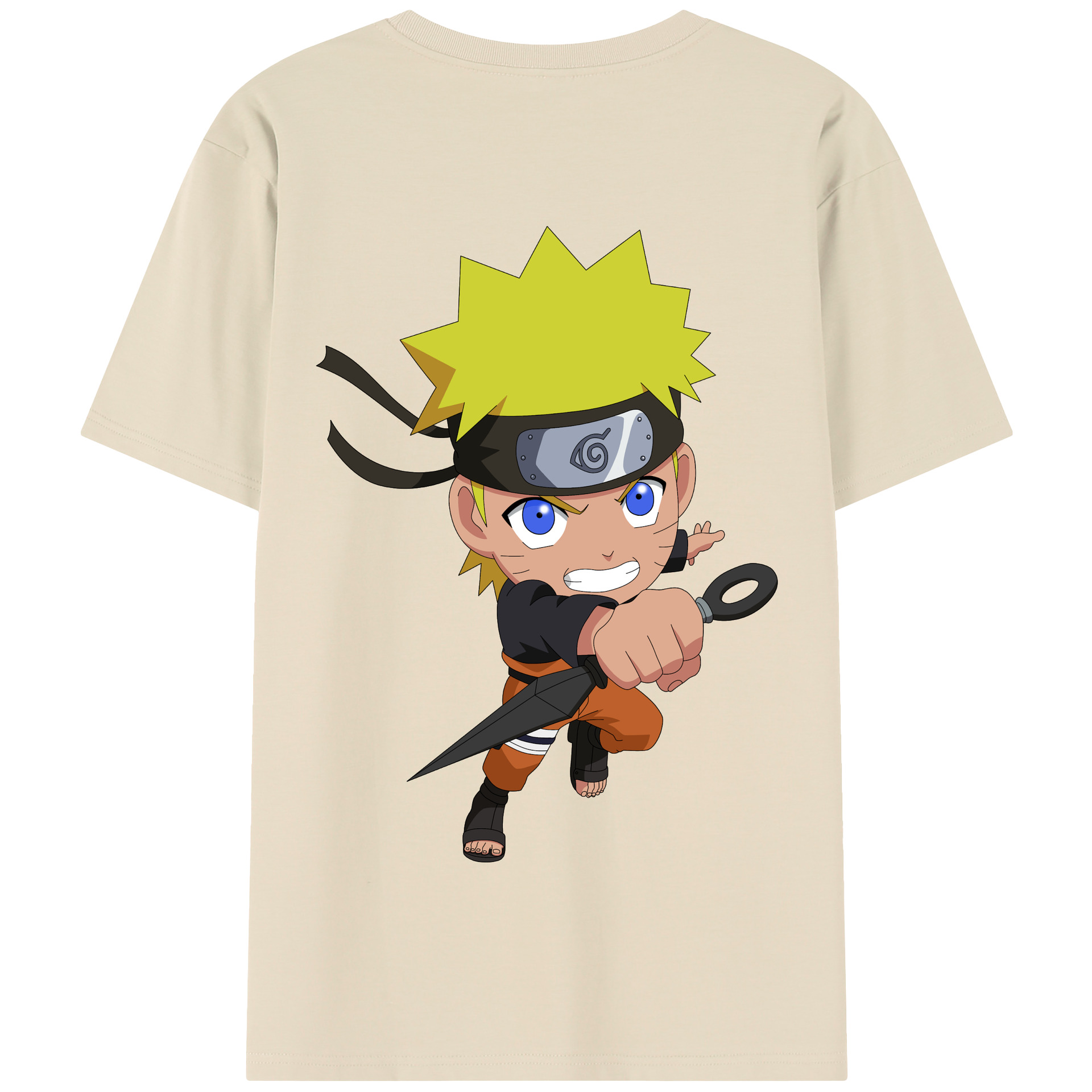（画像用） NARUTO -ナルト- うずまき ナルト Uzumaki Naruto 綿100％半袖Tシャツ（背面プリント）