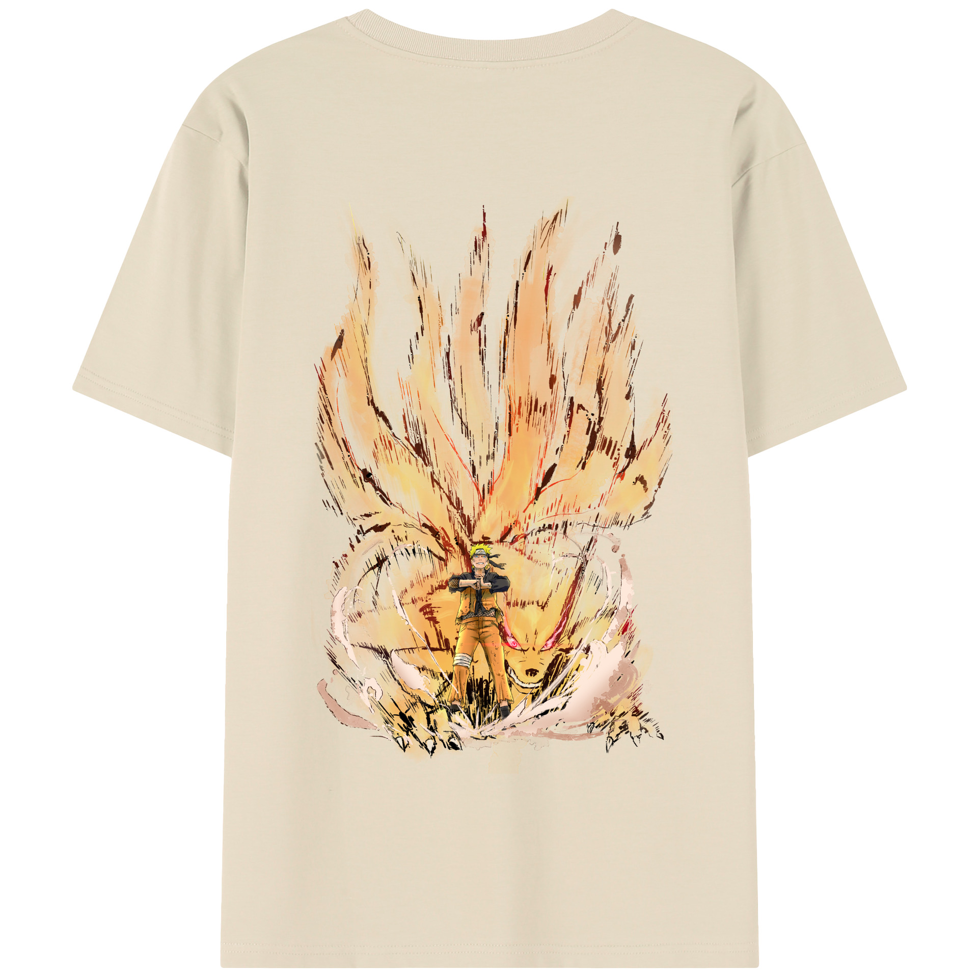 （画像用） NARUTO -ナルト- うずまき ナルト Uzumaki Naruto 綿100％半袖Tシャツ（背面プリント）