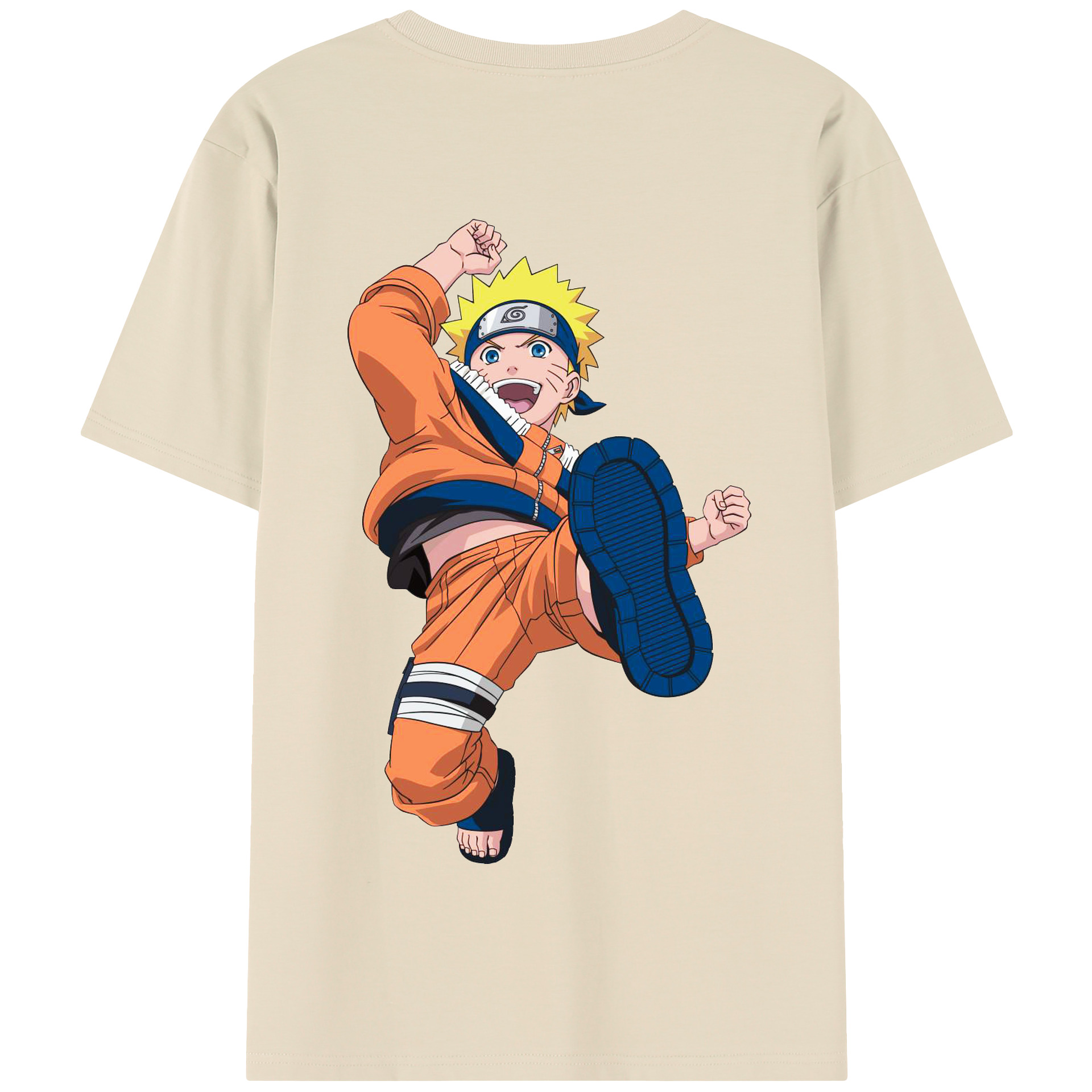 （画像用） NARUTO -ナルト- うずまき ナルト Uzumaki Naruto 綿100％半袖Tシャツ（背面プリント）