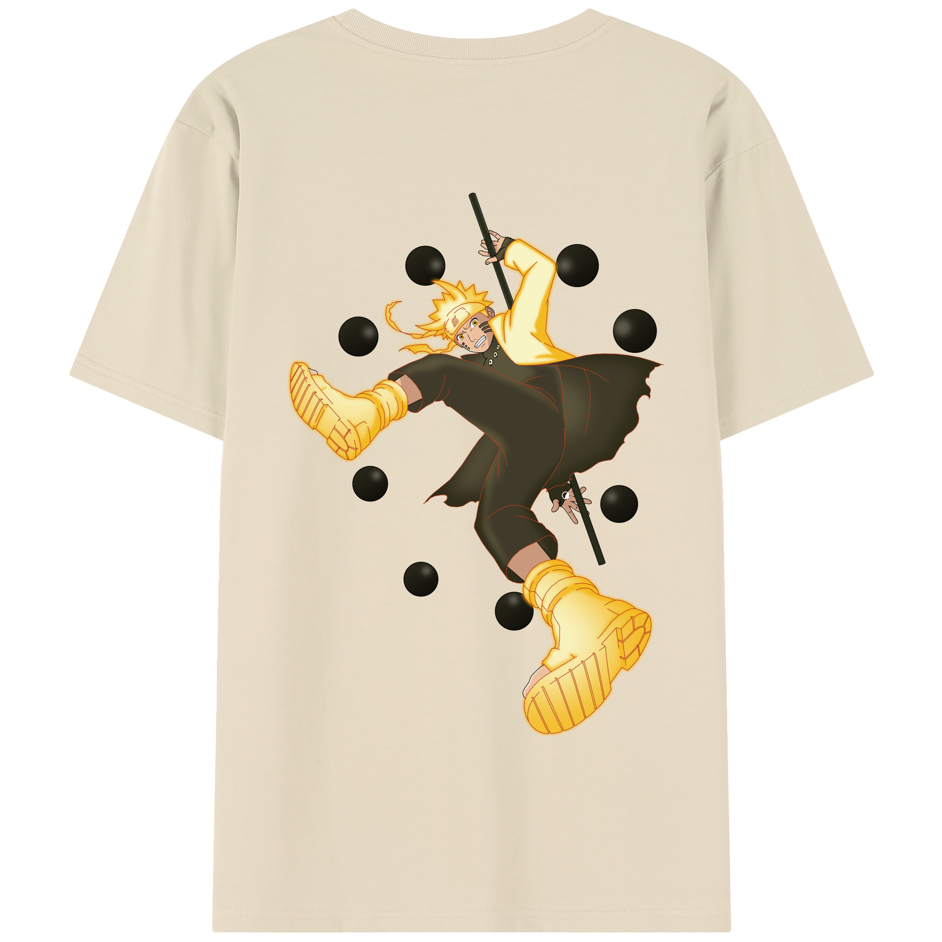 （画像用） NARUTO -ナルト- うずまき ナルト Uzumaki Naruto 綿100％半袖Tシャツ（背面プリント）