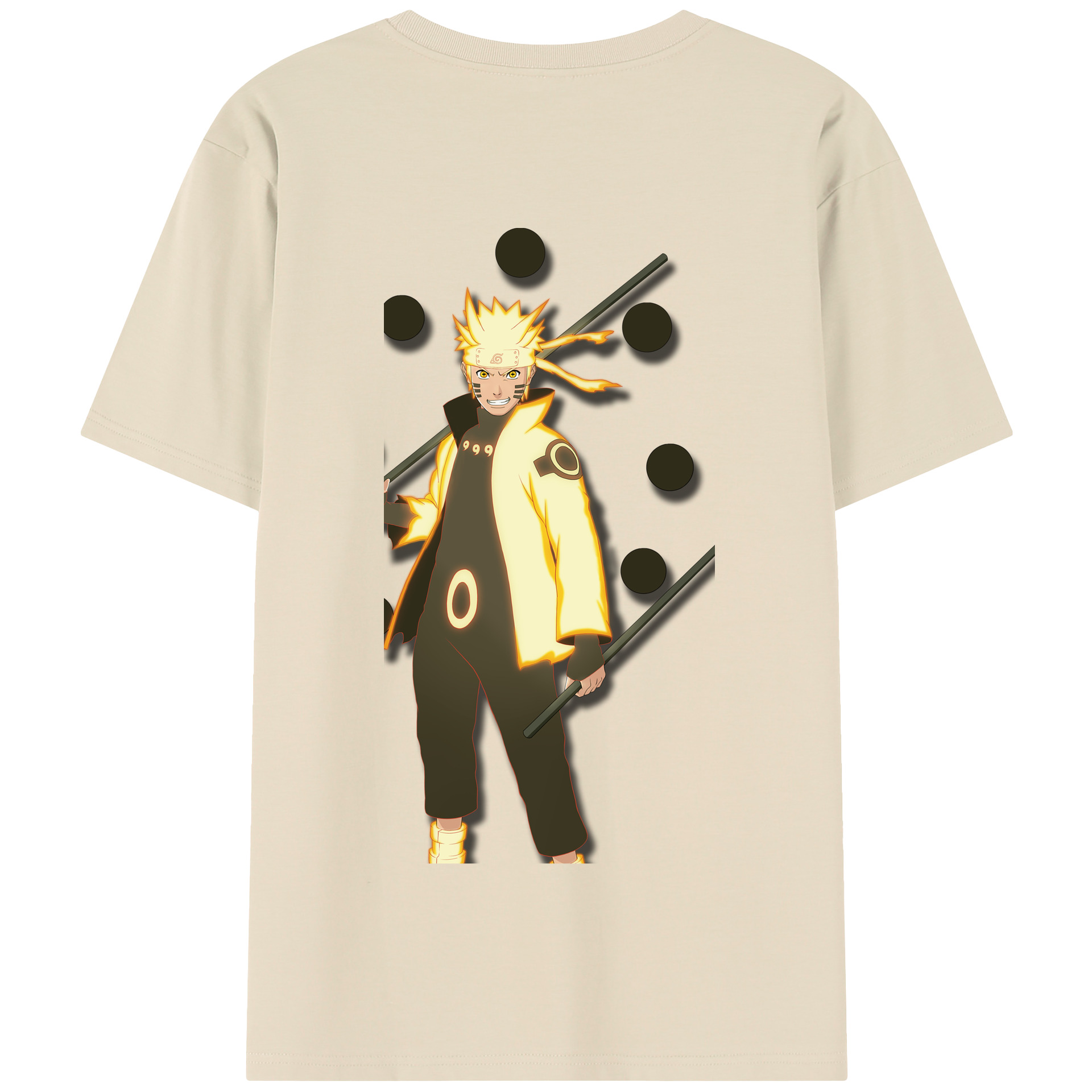 （画像用） NARUTO -ナルト- うずまき ナルト Uzumaki Naruto 綿100％半袖Tシャツ（背面プリント）