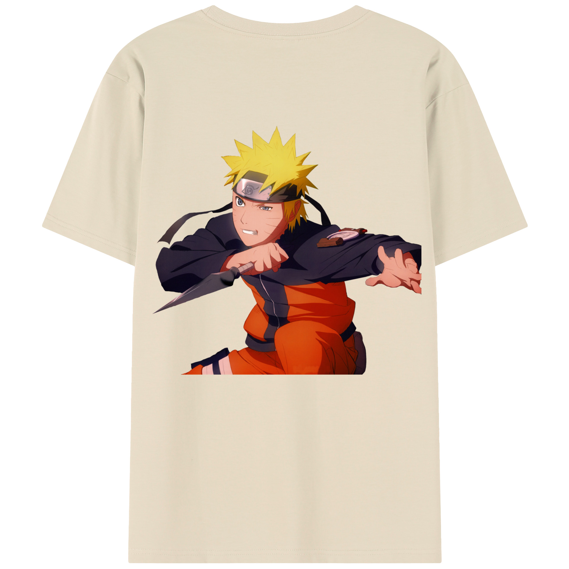 （画像用） NARUTO -ナルト- うずまき ナルト Uzumaki Naruto 綿100％半袖Tシャツ（背面プリント）