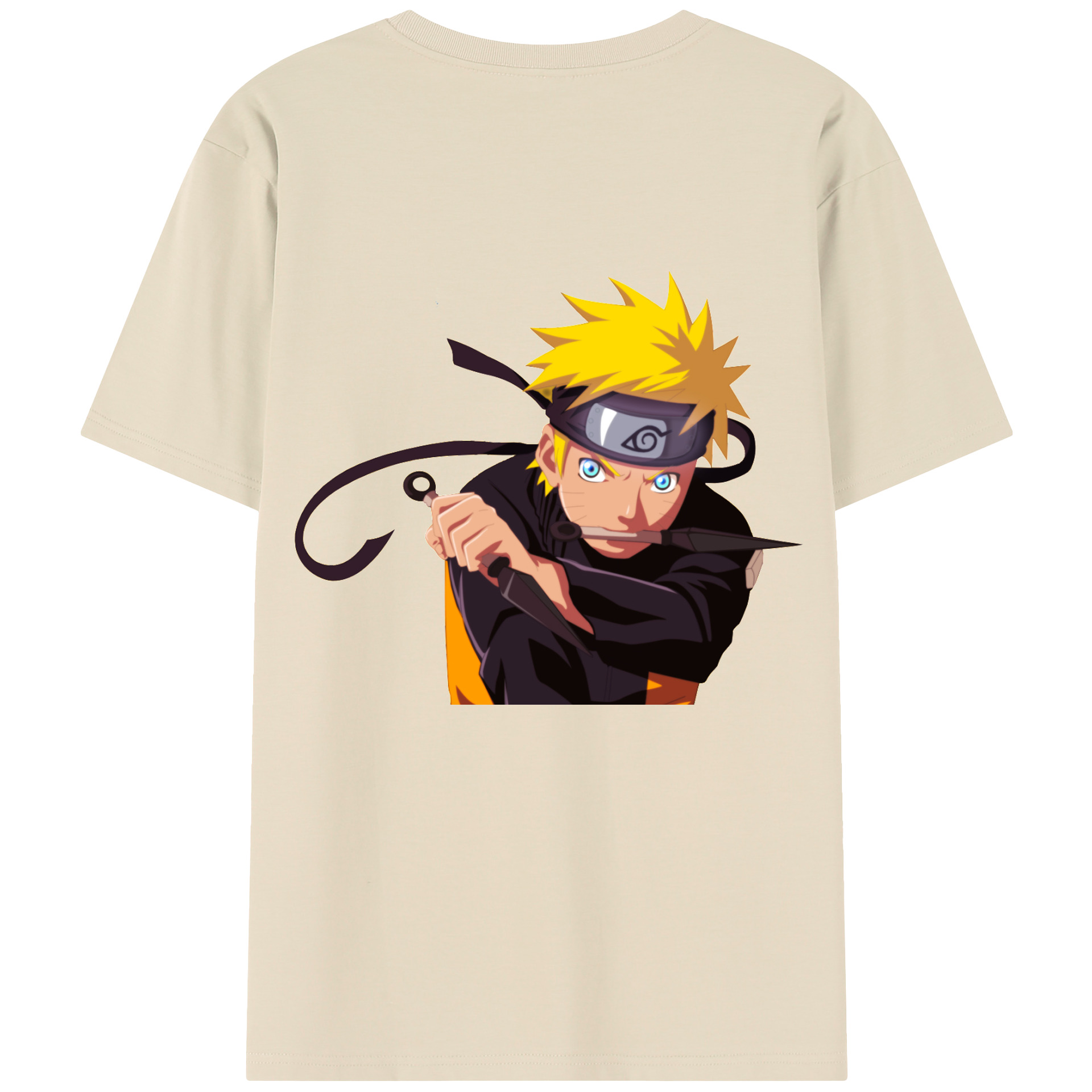 （画像用） NARUTO -ナルト- うずまき ナルト Uzumaki Naruto 綿100％半袖Tシャツ（背面プリント）