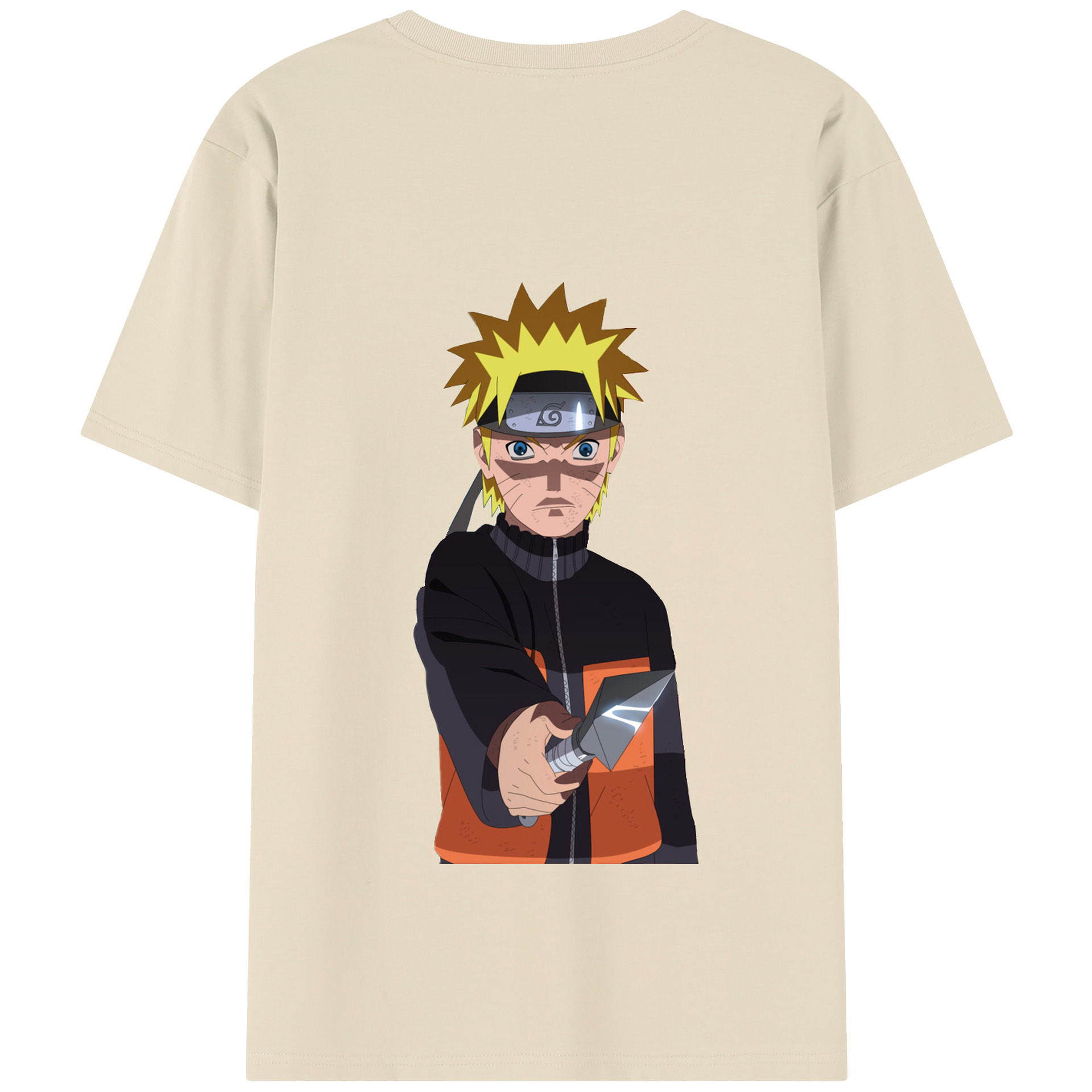 （画像用） NARUTO -ナルト- うずまき ナルト Uzumaki Naruto 綿100％半袖Tシャツ（背面プリント）