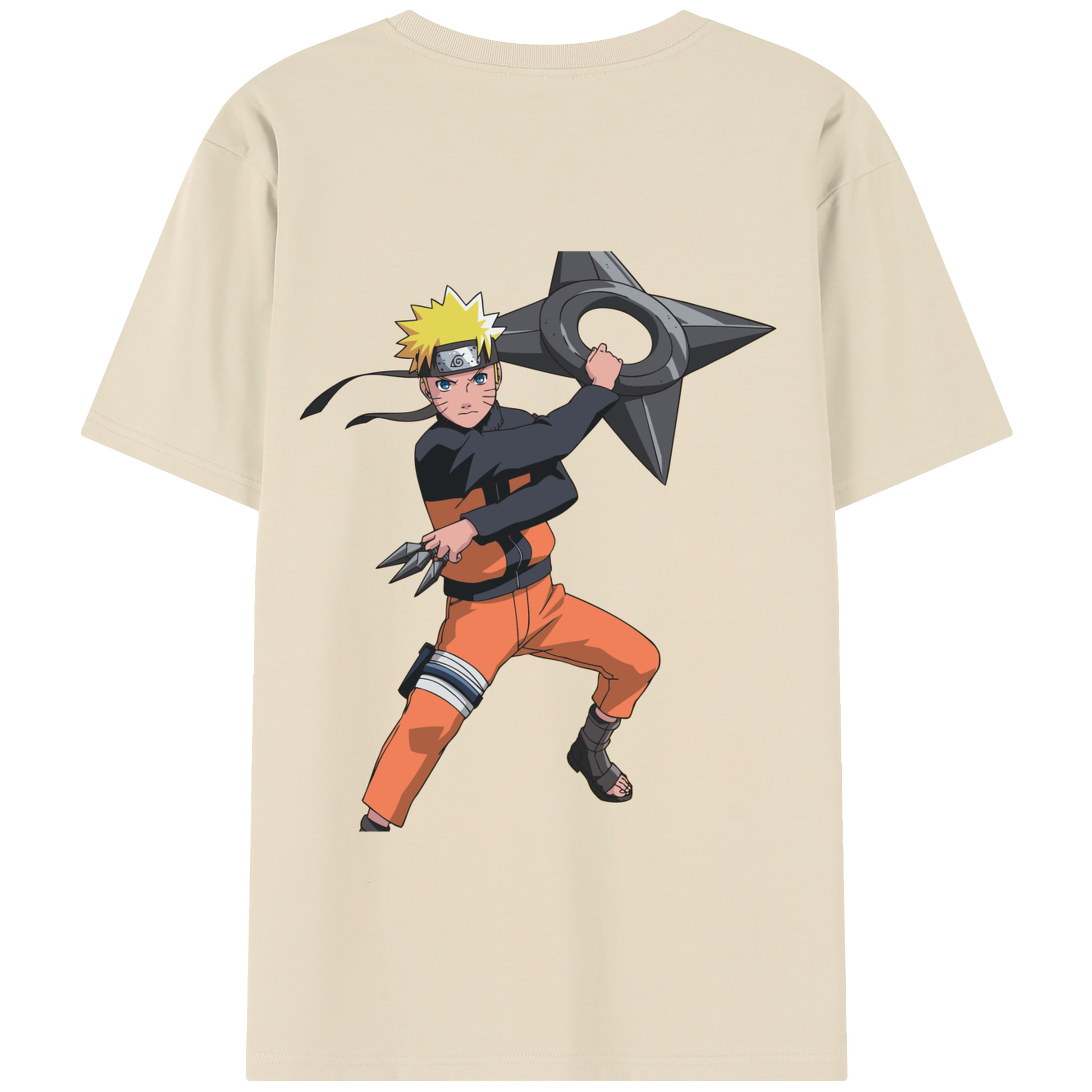 （画像用） NARUTO -ナルト- うずまき ナルト Uzumaki Naruto 綿100％半袖Tシャツ（背面プリント）
