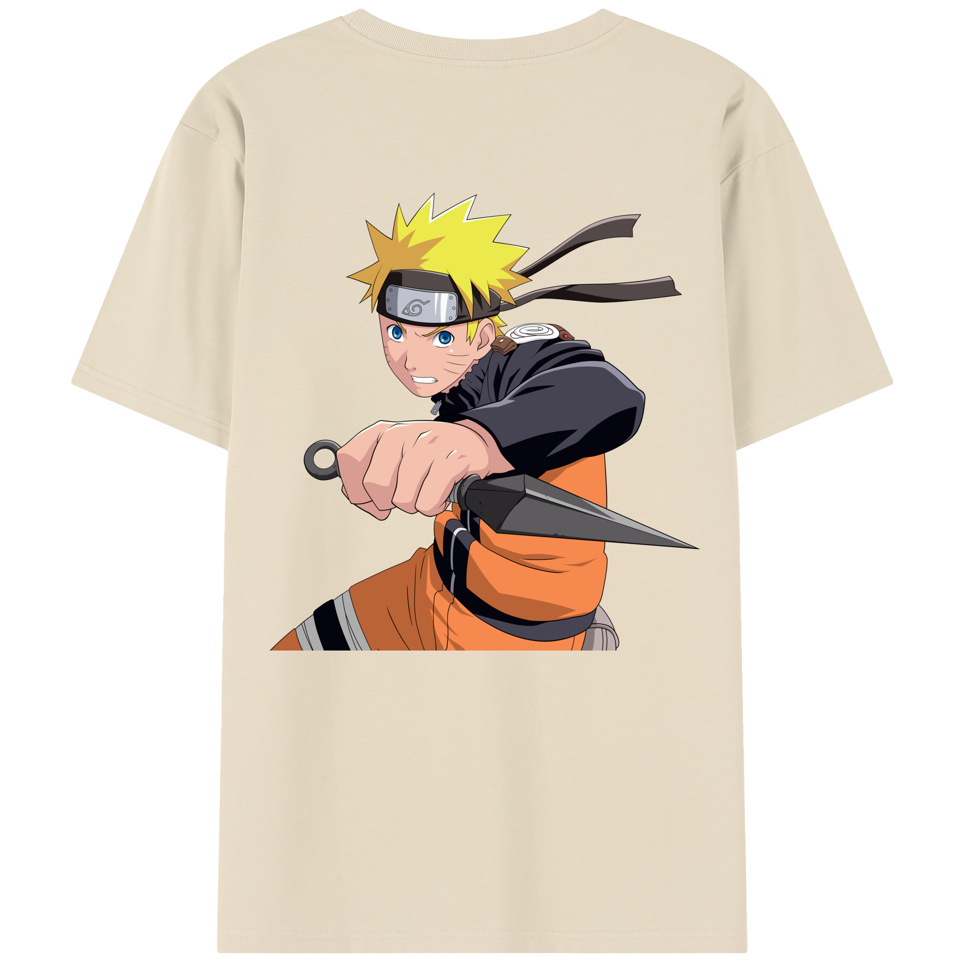 （画像用） NARUTO -ナルト- うずまき ナルト Uzumaki Naruto 綿100％半袖Tシャツ（背面プリント）