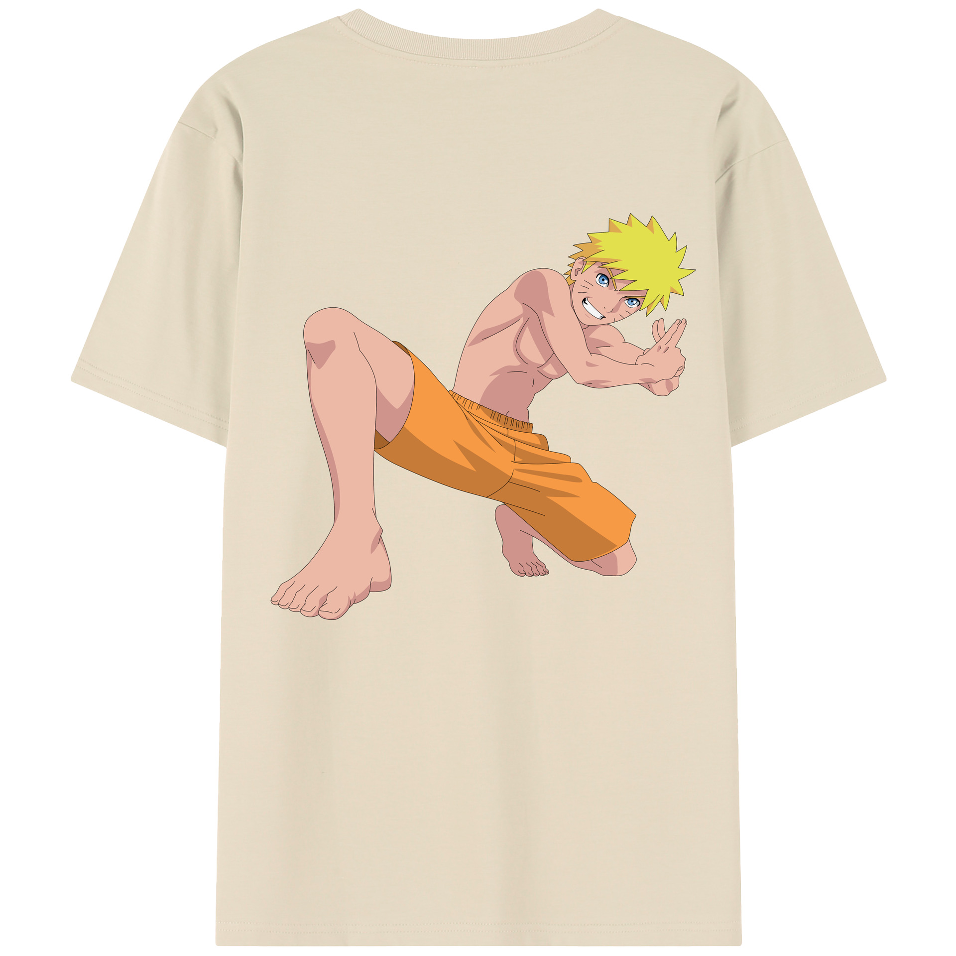 （画像用） NARUTO -ナルト- うずまき ナルト Uzumaki Naruto 綿100％半袖Tシャツ（背面プリント）