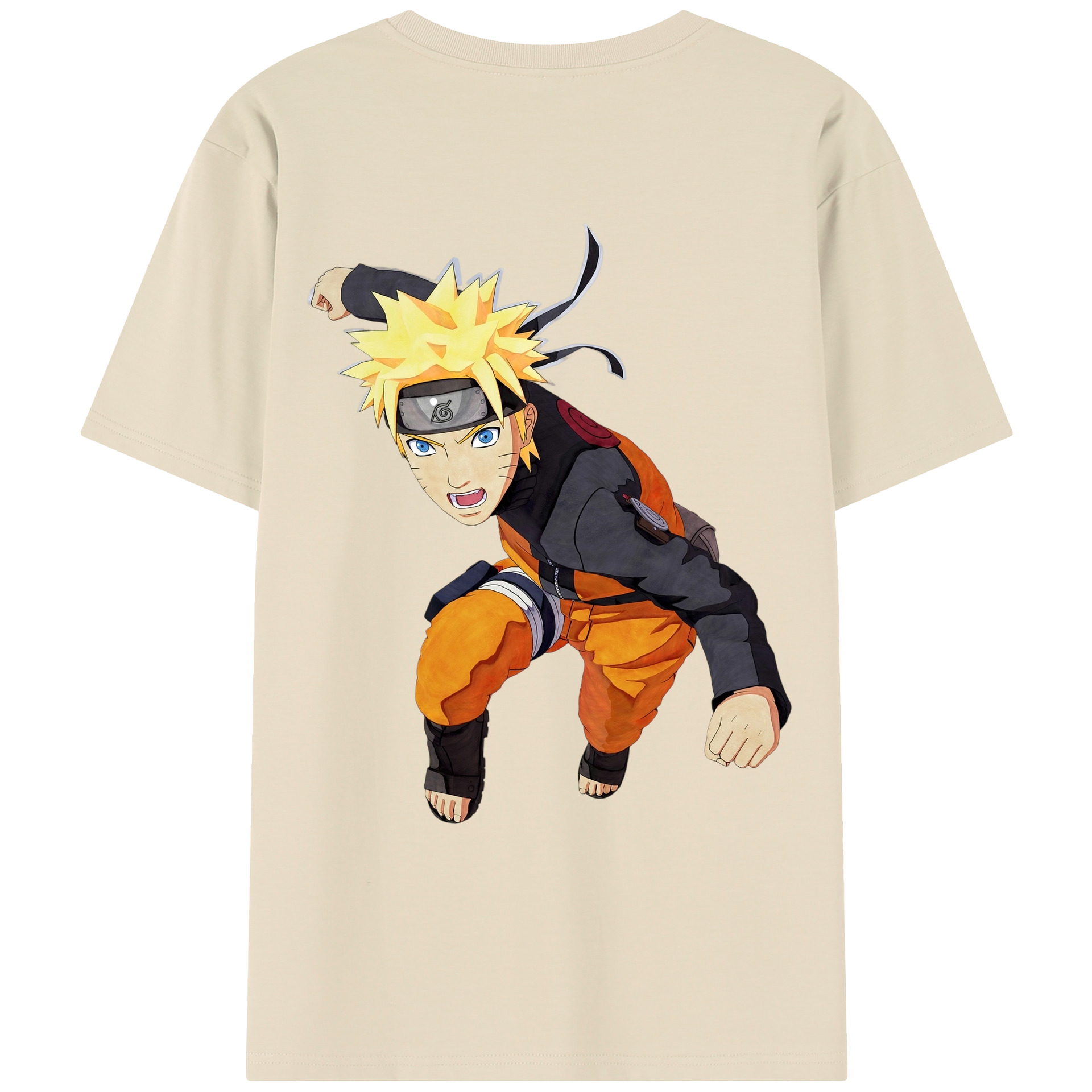 （画像用） NARUTO -ナルト- うずまき ナルト Uzumaki Naruto 綿100％半袖Tシャツ（背面プリント）