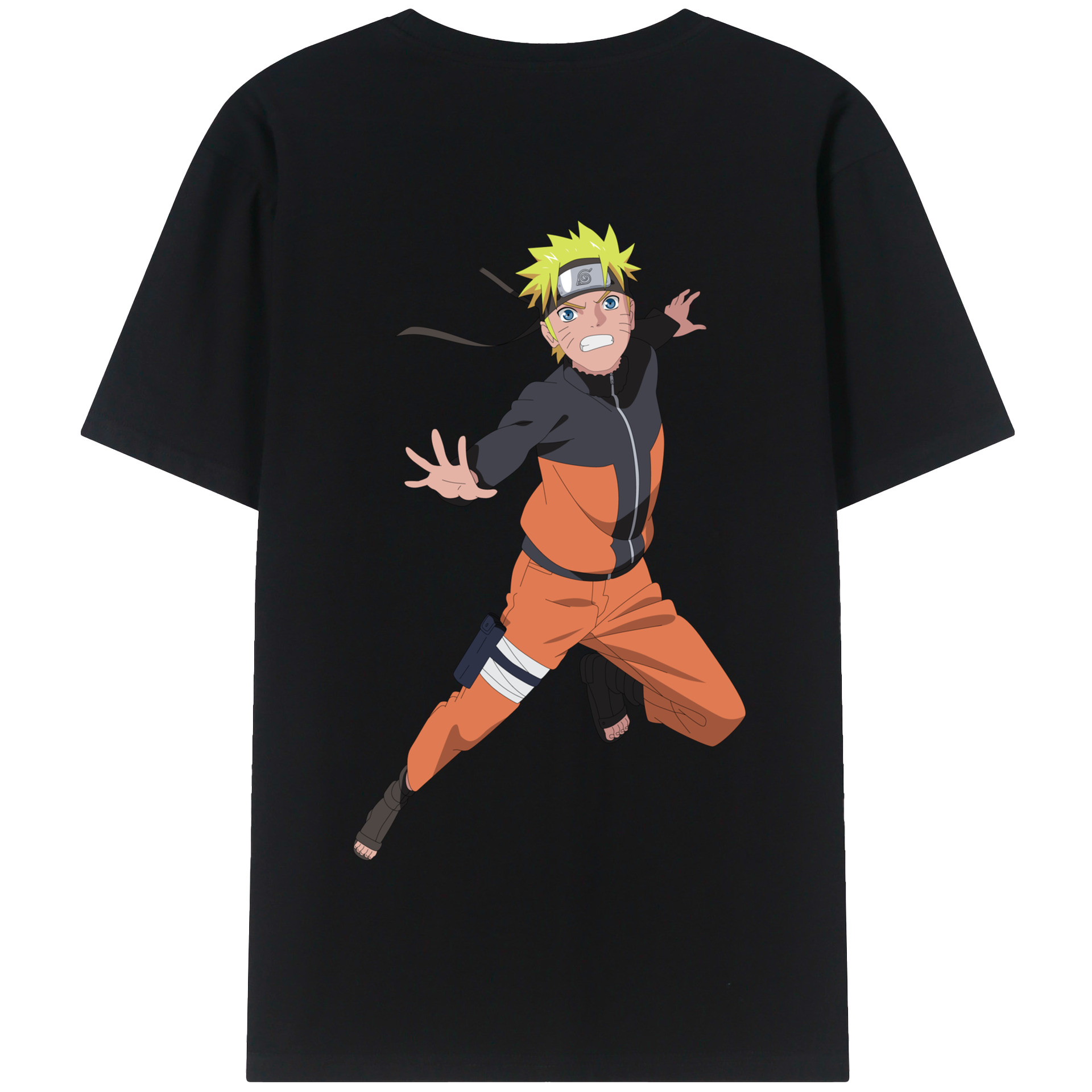 （画像用） NARUTO -ナルト- うずまき ナルト Uzumaki Naruto 綿100％半袖Tシャツ（背面プリント）